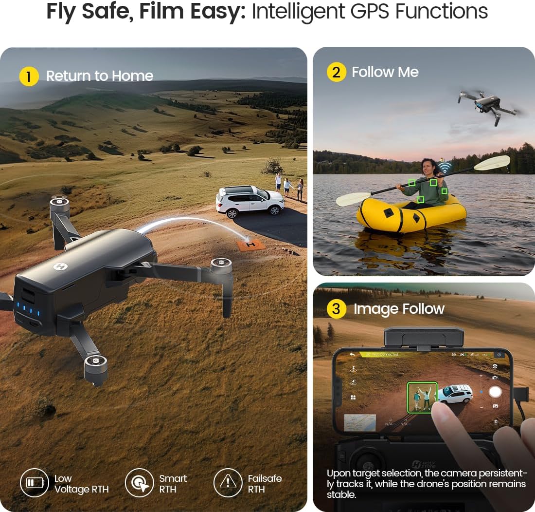 DRONE HOLY STONE HS360S CON CÁMARA 4K UHD GPS PLEGABLE 249G - 5