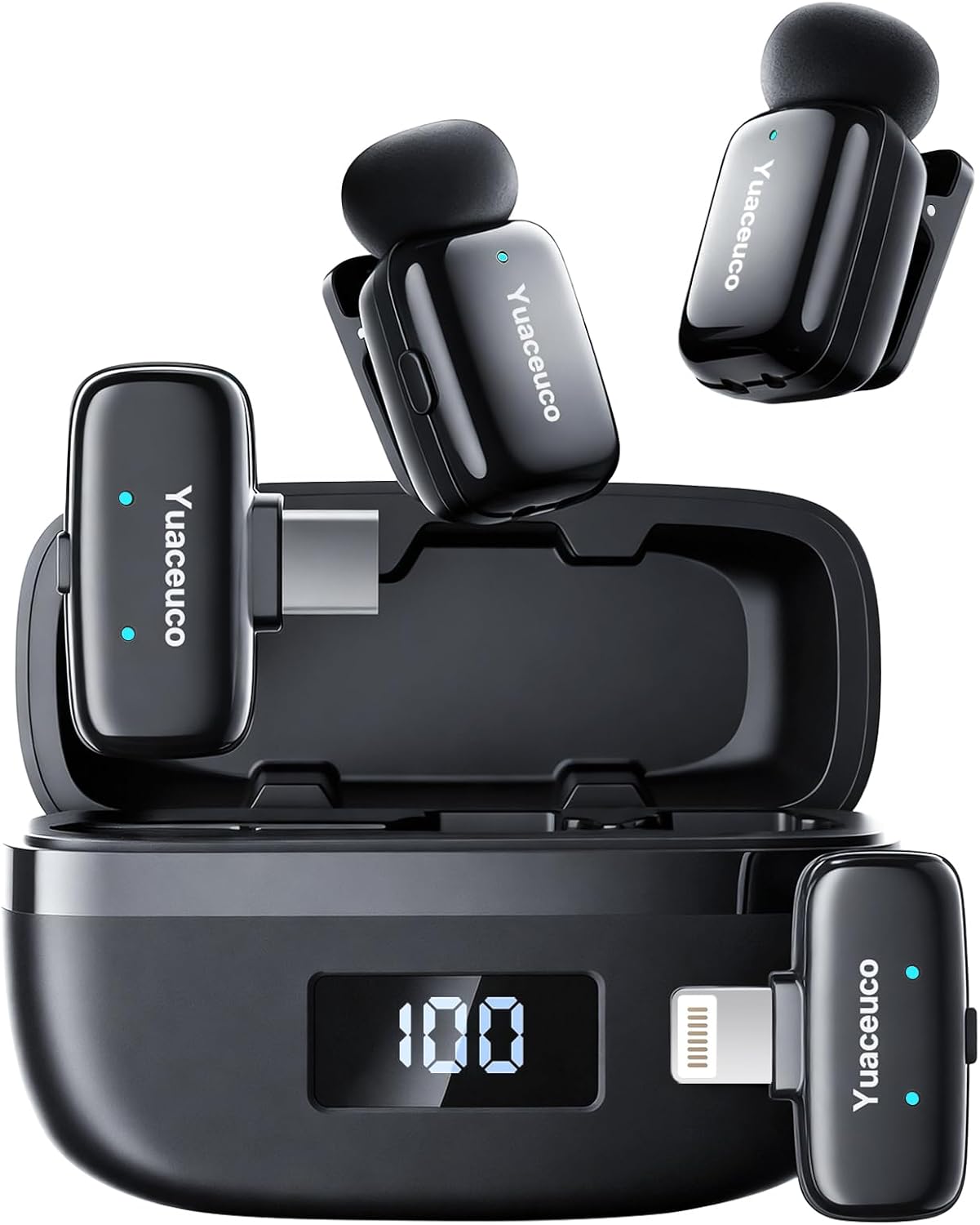 MICRÓFONO LAVALIER INALÁMBRICO MINI YUACEUCO PARA IPHONE IPAD ANDROID - 1