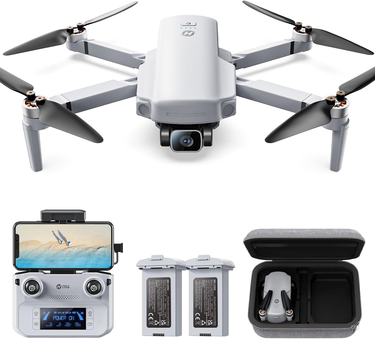 DRONE HOLY STONE HS360D GPS CON CÁMARA 4K, 249G, GRIS - 1