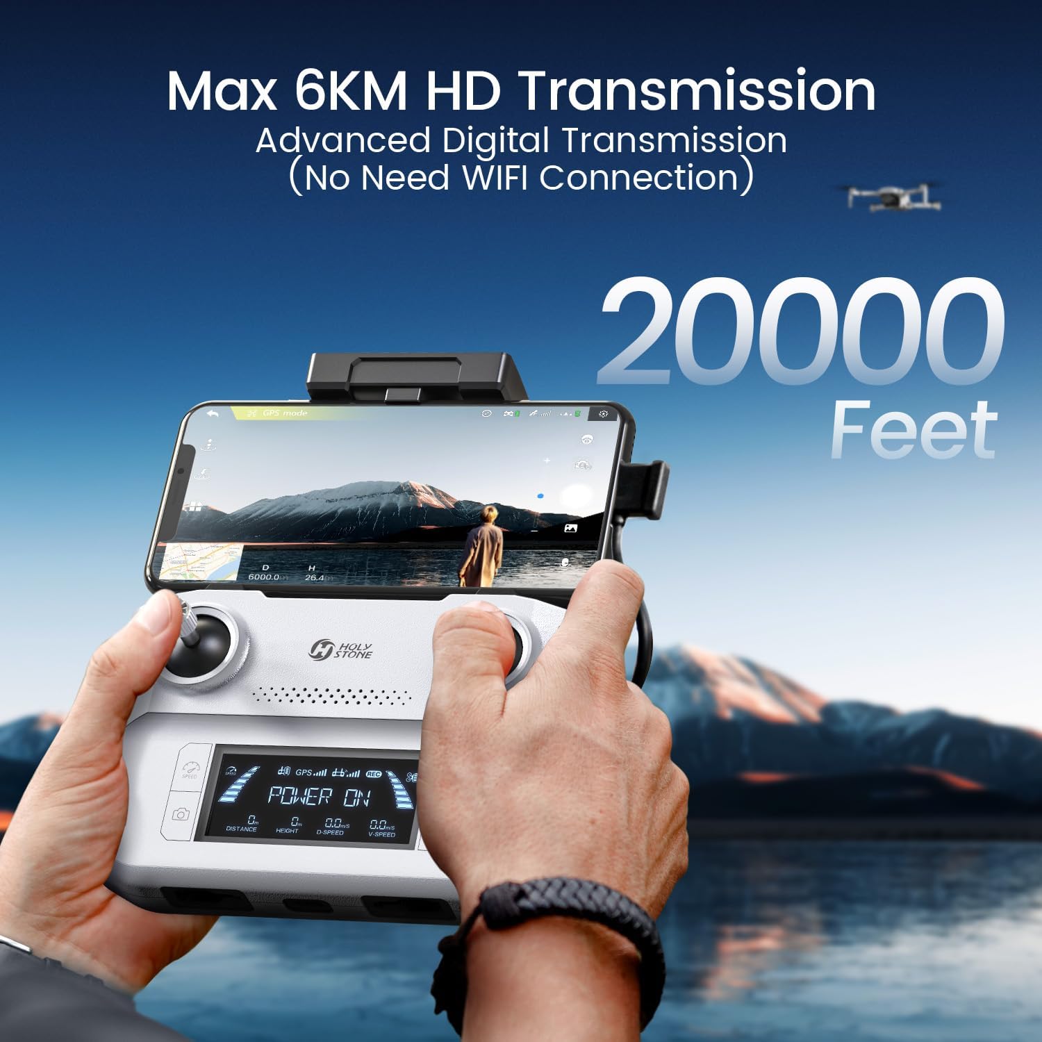 DRONE HOLY STONE HS360D GPS CON CÁMARA 4K, 249G, GRIS - 5