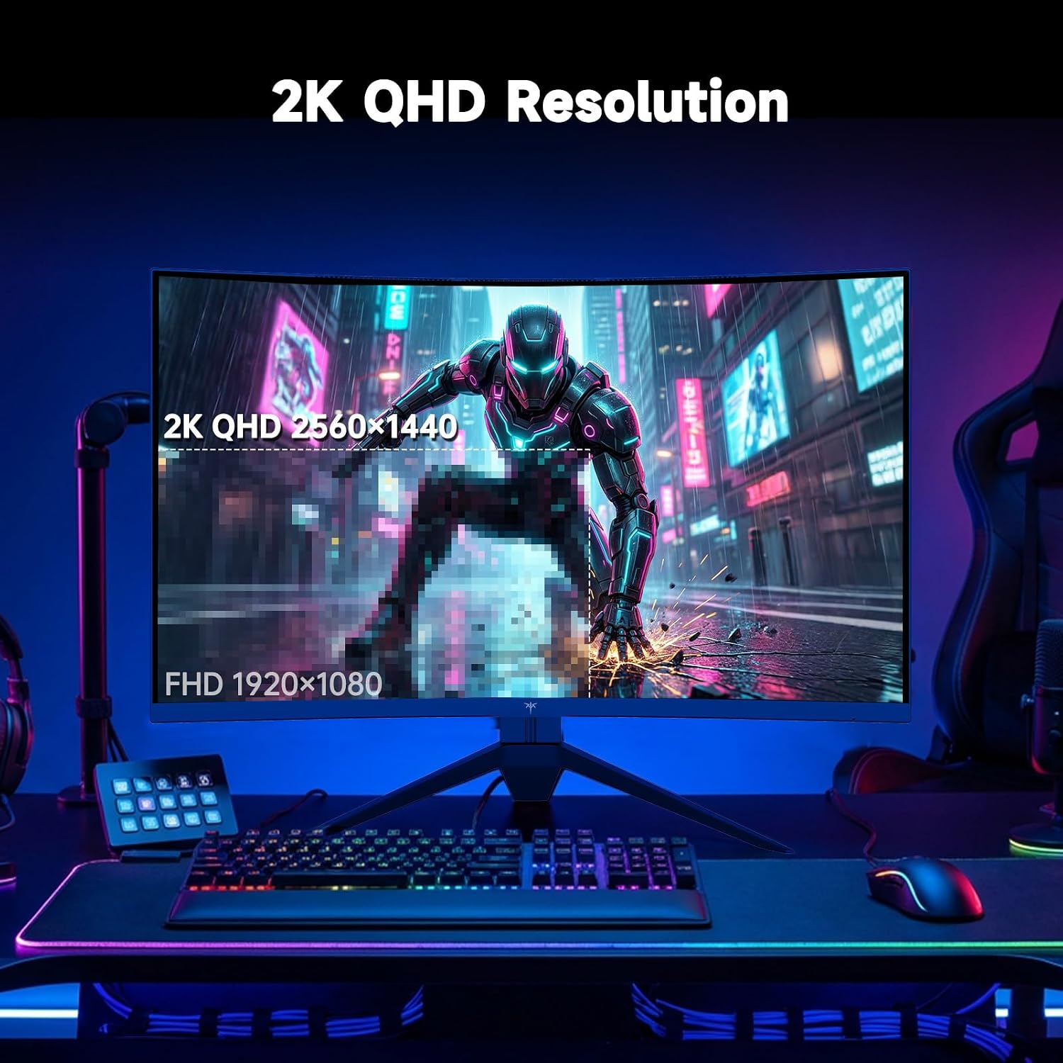 MONITOR CURVO PARA GAMING KTC H27S25E 27 PULGADAS 240HZ QHD 1440P 1000R - 3