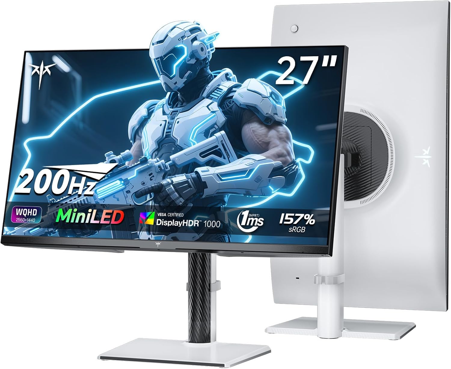 MONITOR KTC 27 PULGADAS MINI LED GAMING M27T6S BLANCO 1440P 210HZ - 1