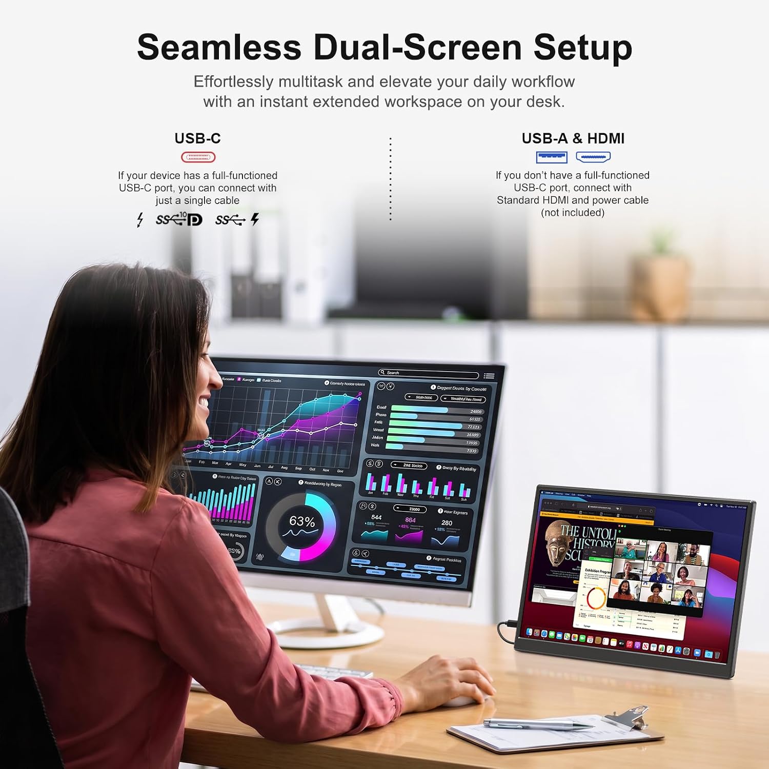 MONITOR PORTÁTIL ANYUSE 14' FHD USB-C HDMI HDR - 3