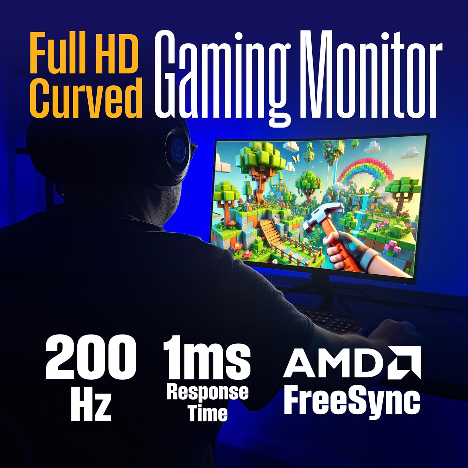 MONITOR CURVO PARA GAMING WESTINGHOUSE 27 PULGADAS 200HZ 1MS FHD 1080P NEGRO - 2