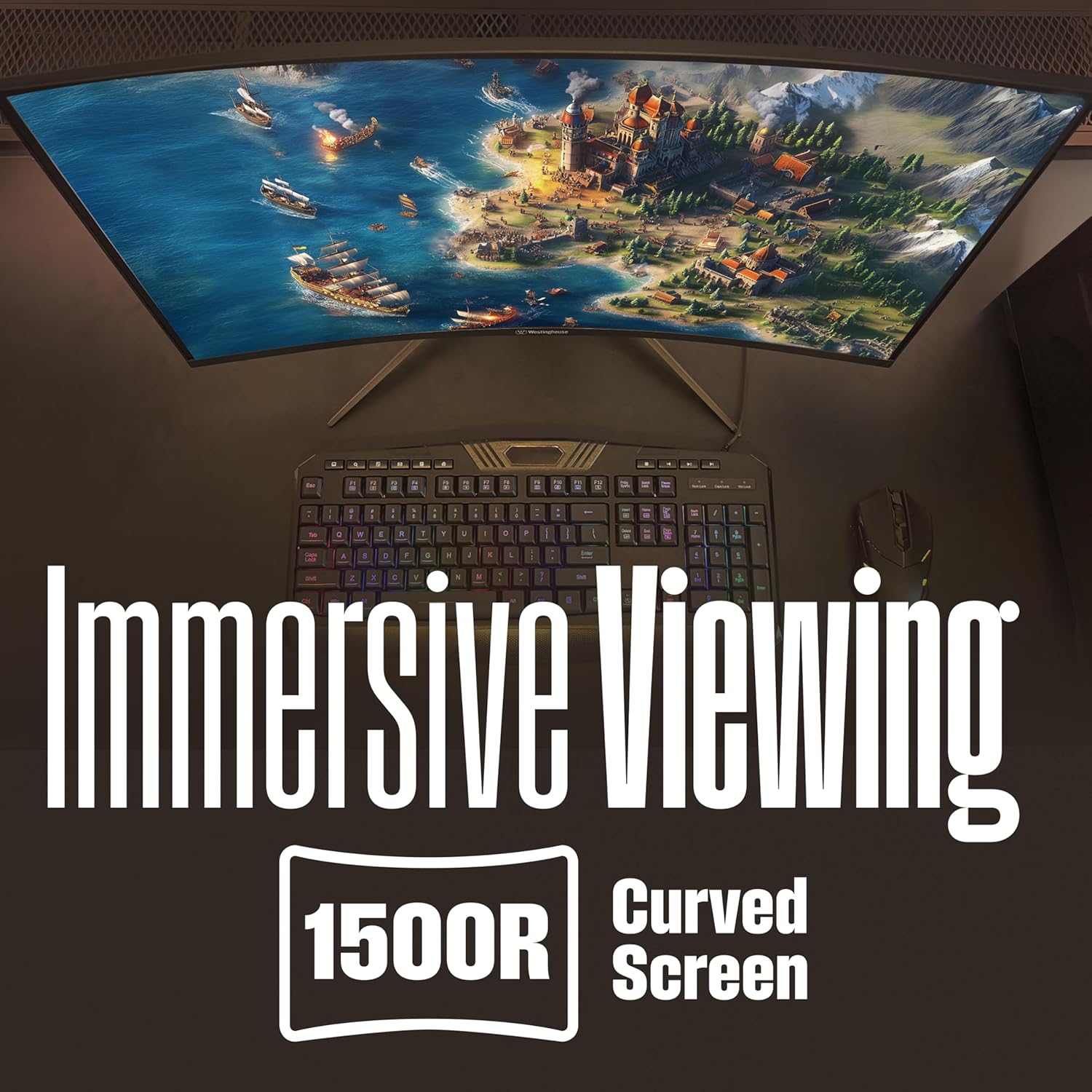 MONITOR CURVO PARA GAMING WESTINGHOUSE 27 PULGADAS 200HZ 1MS FHD 1080P NEGRO - 5