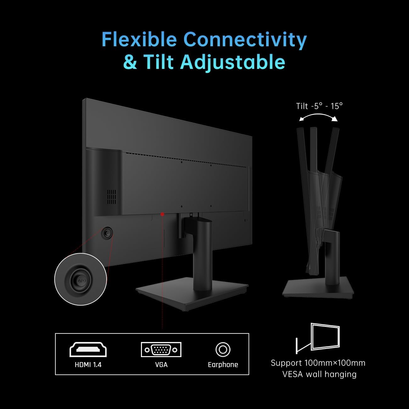 MONITOR KTC 24 PULGADAS FHD 1080P 100HZ CUIDADO DE OJOS - 4