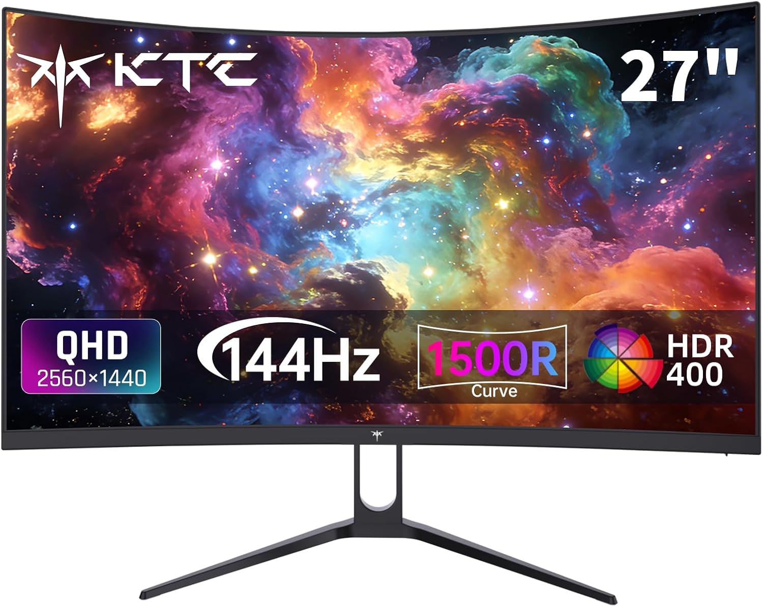 MONITOR CURVO KTC H27S5C 27 PULGADAS QHD 144HZ HDR400 NEGRO - 1