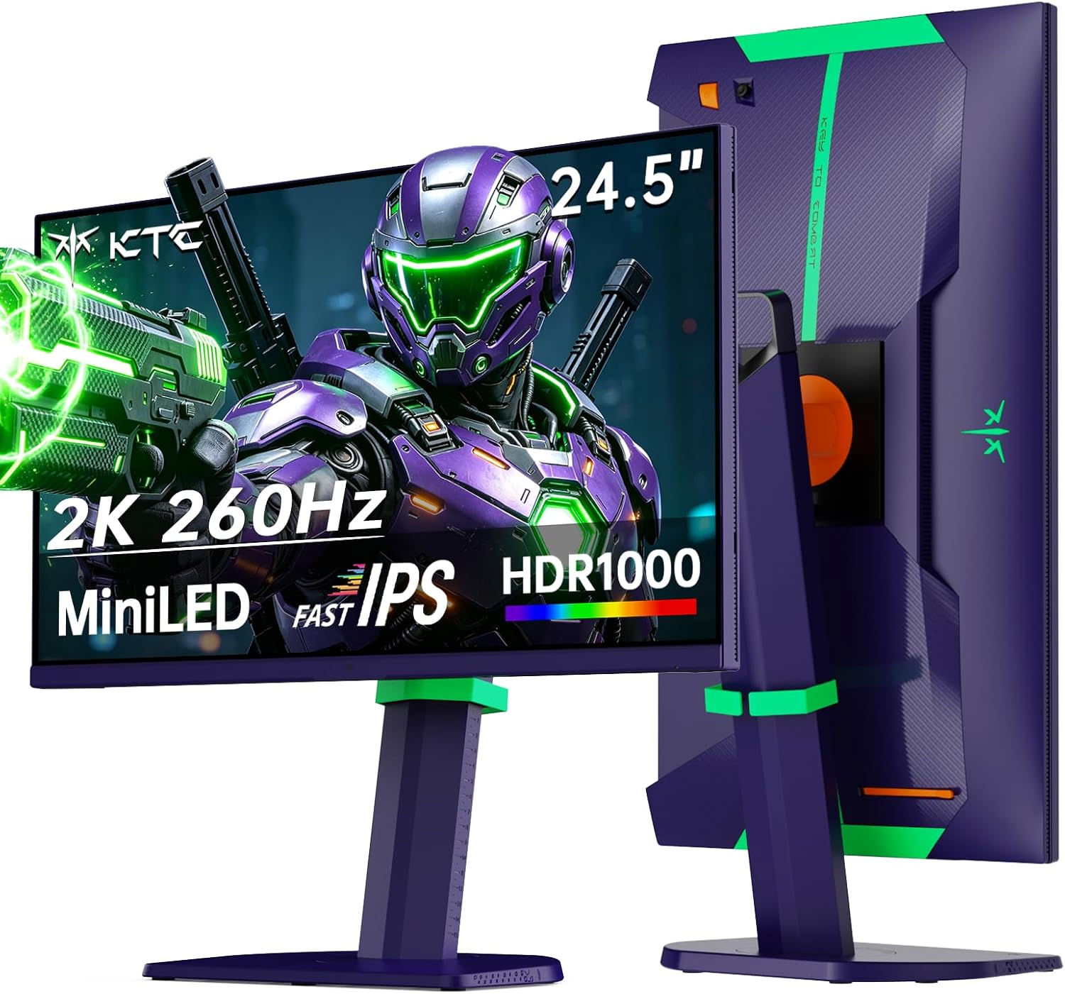 MONITOR GAMING KTC QHD MINI LED 24.5 PULGADAS 260HZ 25M5 MORADO - 1