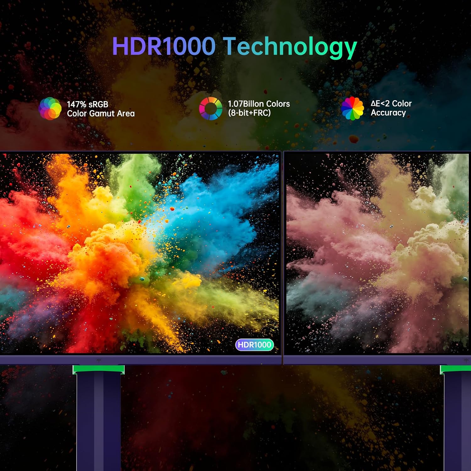 MONITOR GAMING KTC QHD MINI LED 24.5 PULGADAS 260HZ 25M5 MORADO - 4