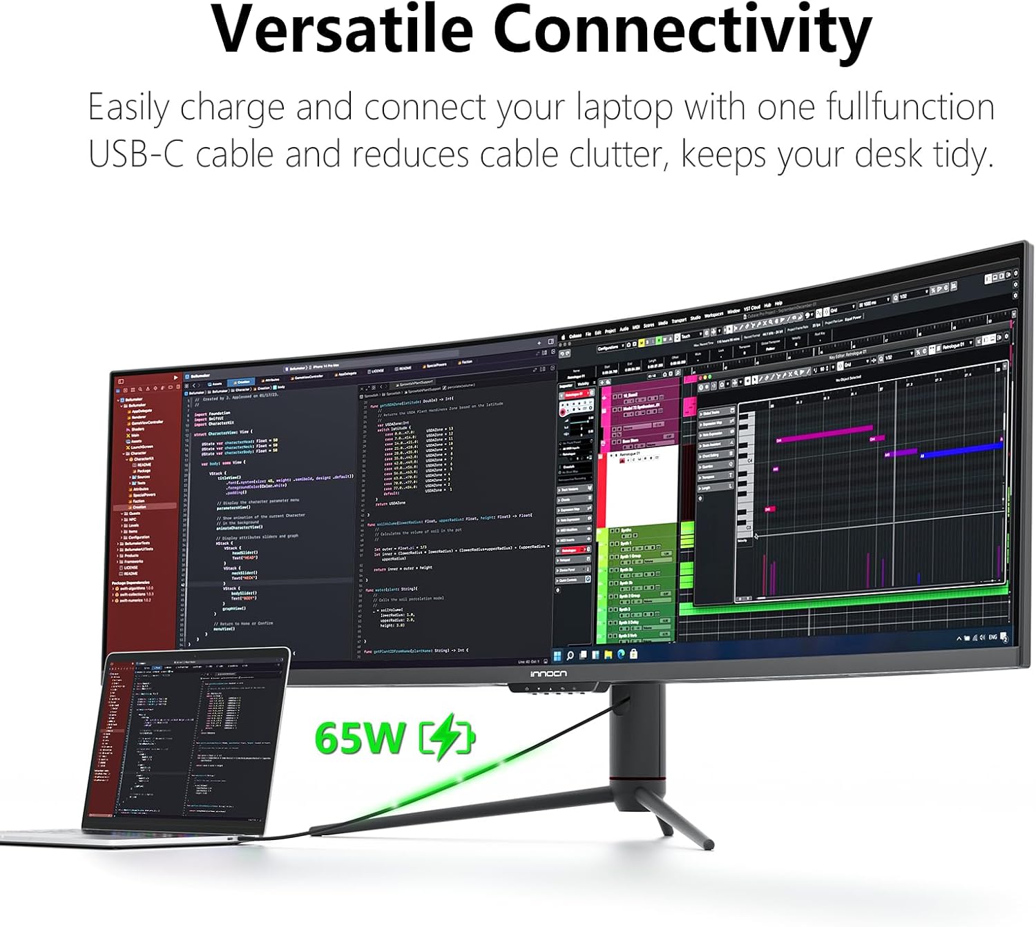 MONITOR CURVO ULTRAWIDE INNOCN 49C1R 49' 5K2K 120HZ 32:9 - 2