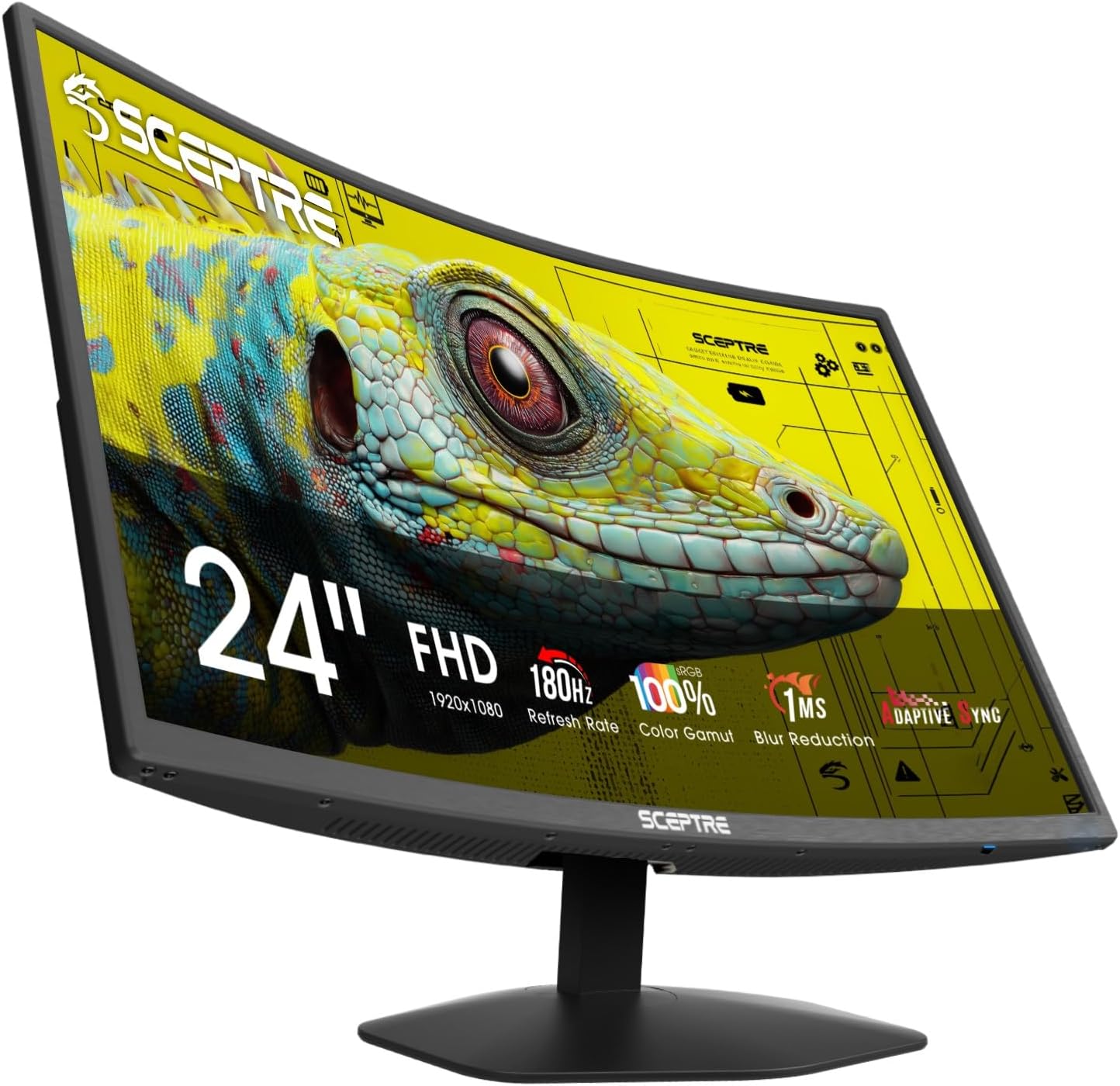MONITOR CURVO SCEPTRE 24 PULGADAS FULL HD 180HZ 1MS HDMI X2 DISPLAYPORT X2 NEGRO - 1