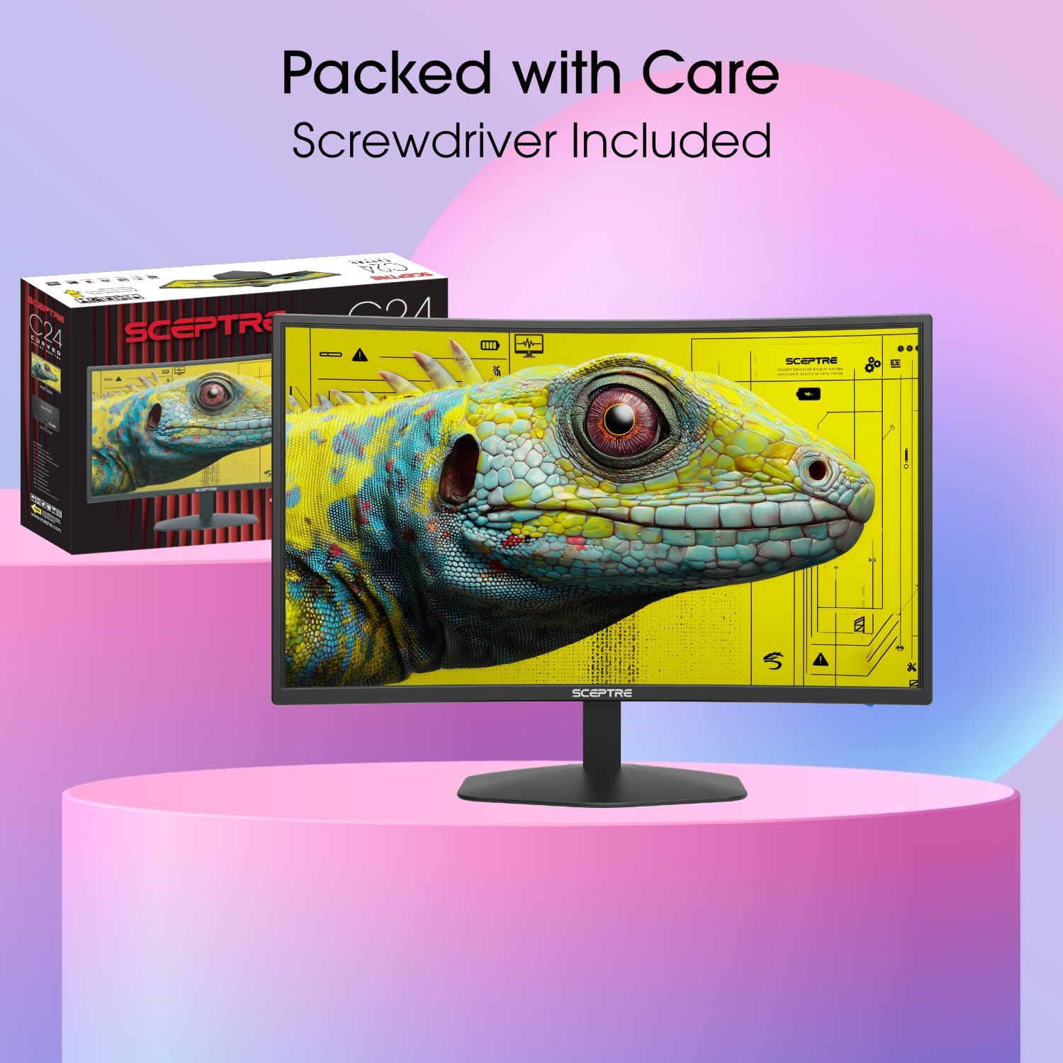 MONITOR CURVO SCEPTRE 24 PULGADAS FULL HD 180HZ 1MS HDMI X2 DISPLAYPORT X2 NEGRO - 2