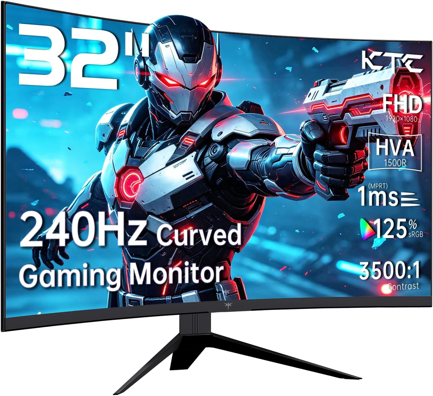 MONITOR CURVO PARA GAMING KTC 32 PULGADAS 240HZ 1080P 1MS H32S17F - 1