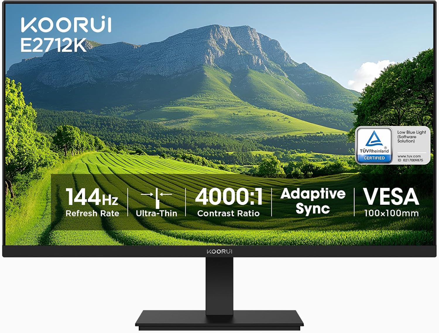 MONITOR DE COMPUTADORA KOORUI 27 PULGADAS 144HZ FHD 1080P VA - 1
