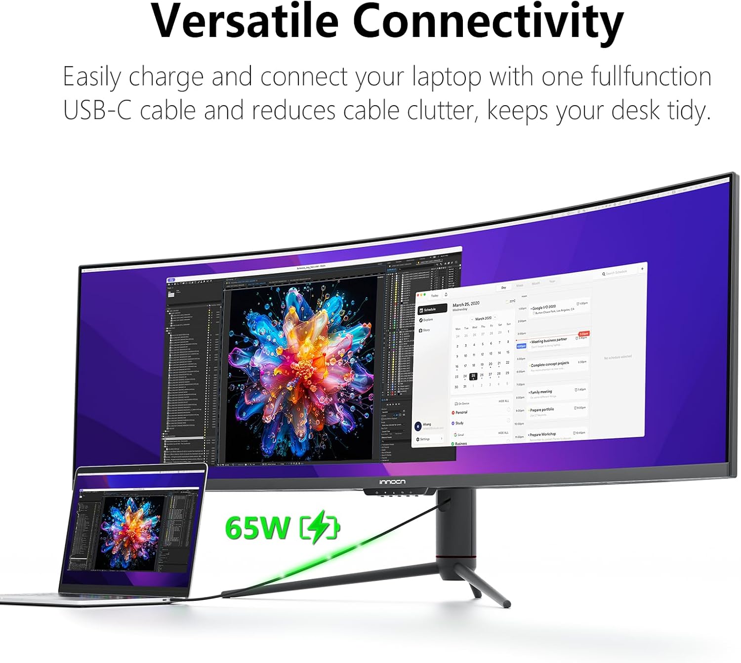 MONITOR CURVO GAMING INNOCN 49' 32:9 ULTRAWIDE 144HZ WDFHD 3840X1080 49C1G PACK 2 - 2