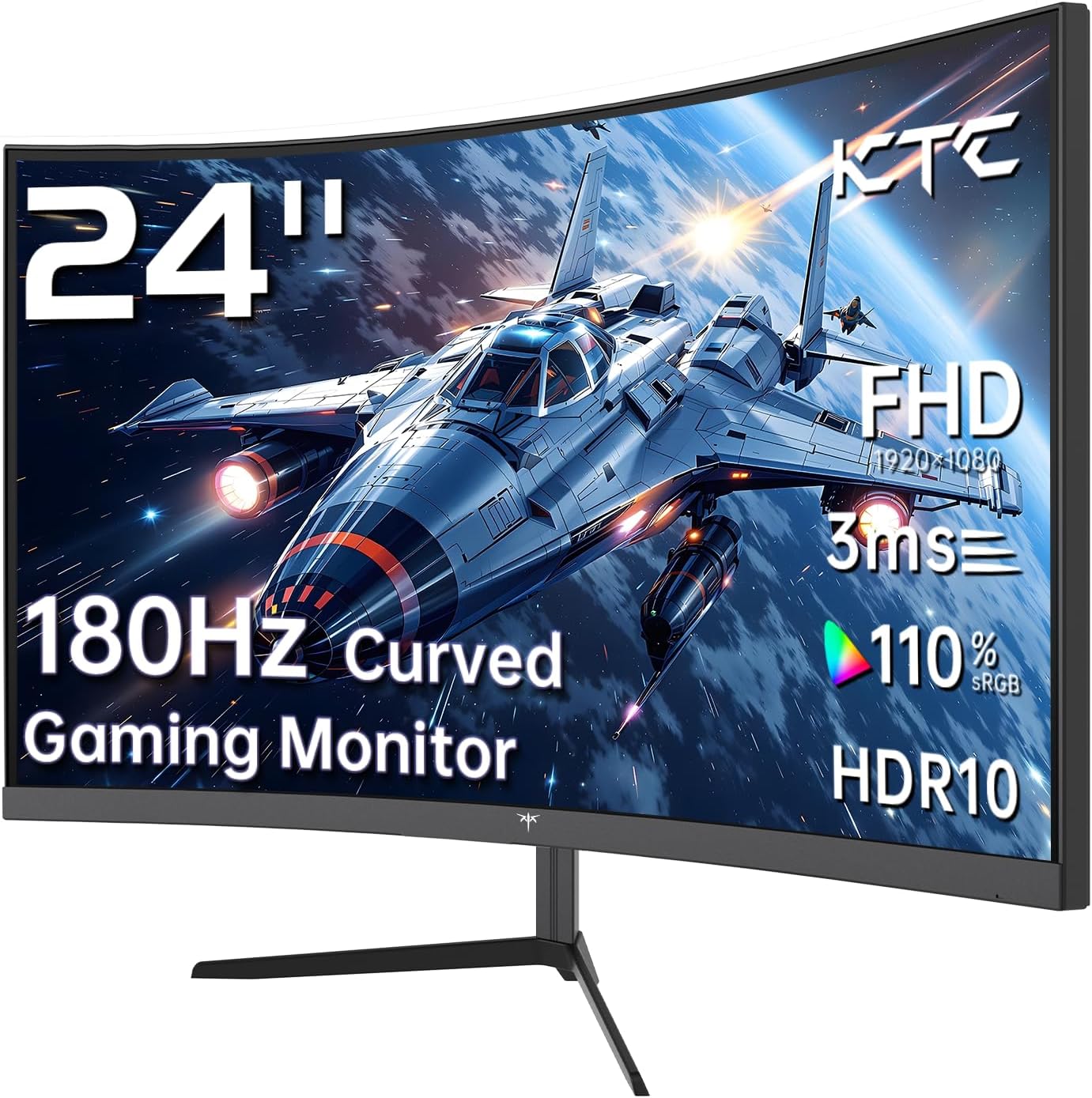 MONITOR CURVO KTC 24 PULGADAS 1500R 180HZ 1MS FHD VA - 1