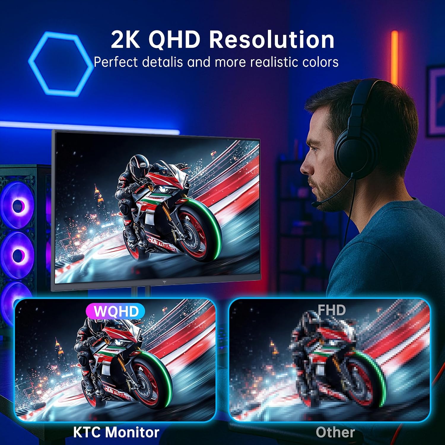 MONITOR GAMER KTC 27 PULGADAS QHD 220HZ 1MS CON PARLANTES H27T22C-3 - 3