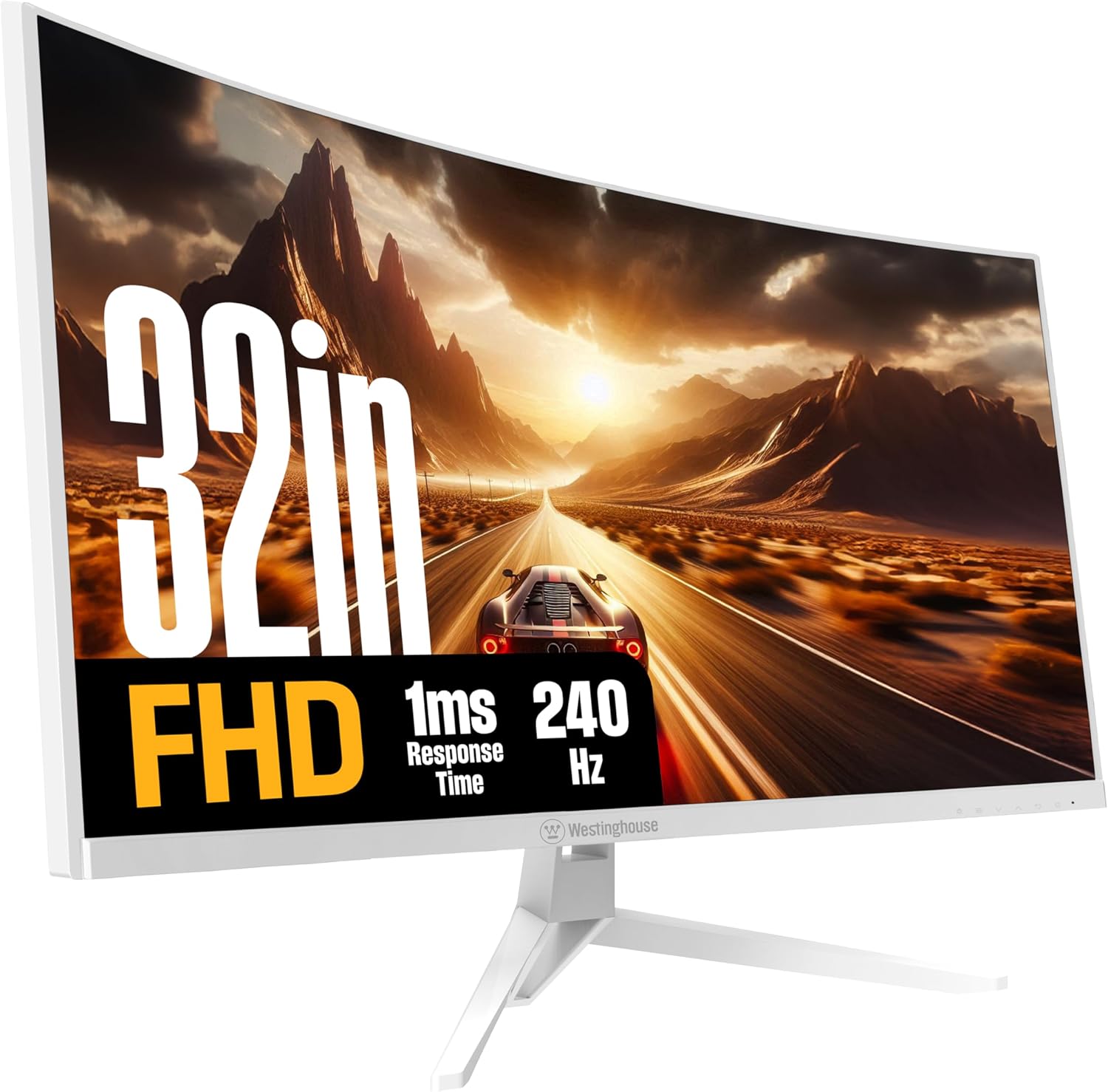 MONITOR CURVO PARA GAMING WESTINGHOUSE 32 PULGADAS 240HZ 1MS FHD 1080P BLANCO - 1