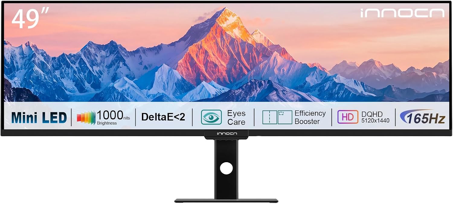 MONITOR PLANO ULTRAWIDE 49' INNOCN BUSINESS DQHD 5120 X 1440P 165HZ - 1