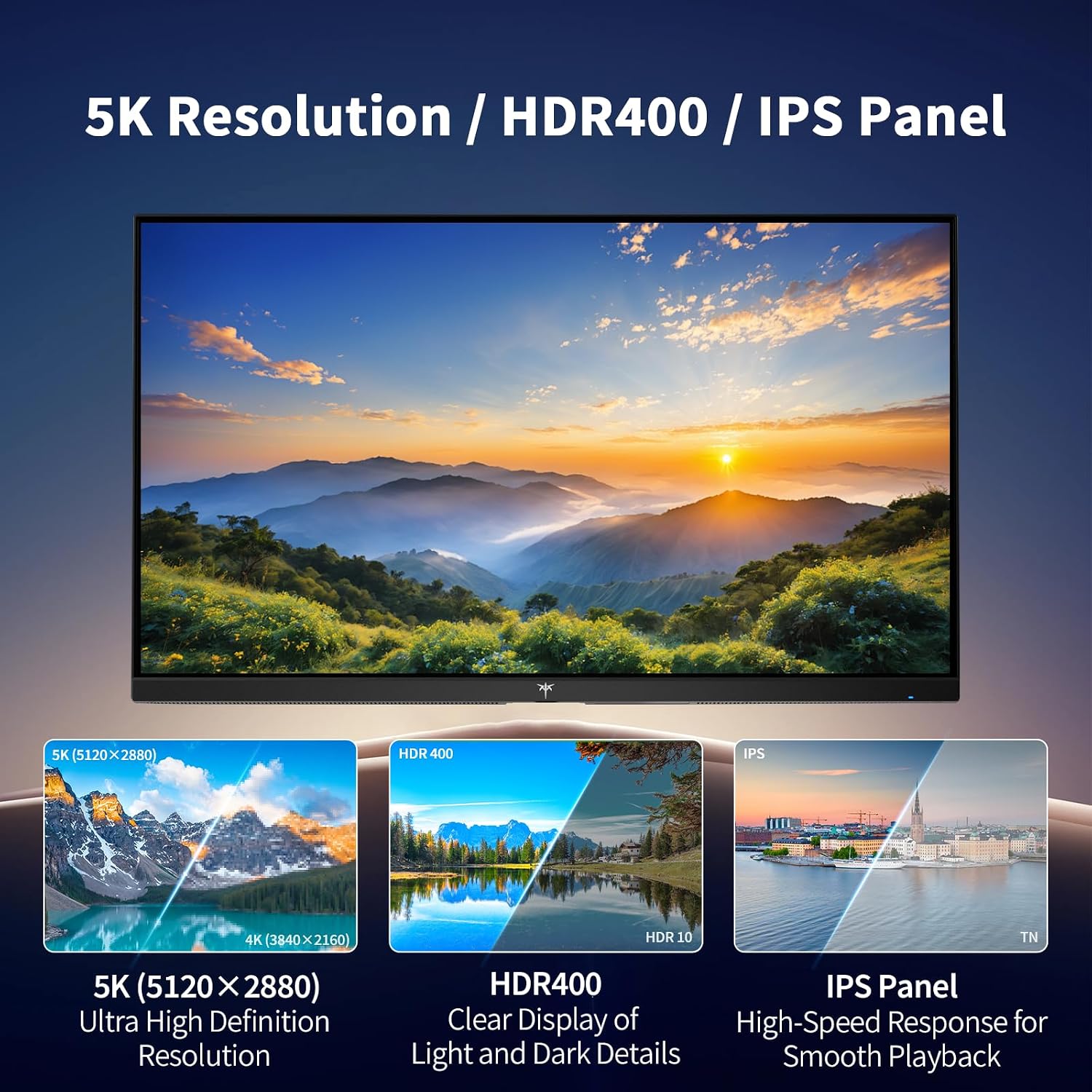 MONITOR KTC 27 PULGADAS 5K2K DUAL MODE CON PUERTO TYPE-C 65W - 3