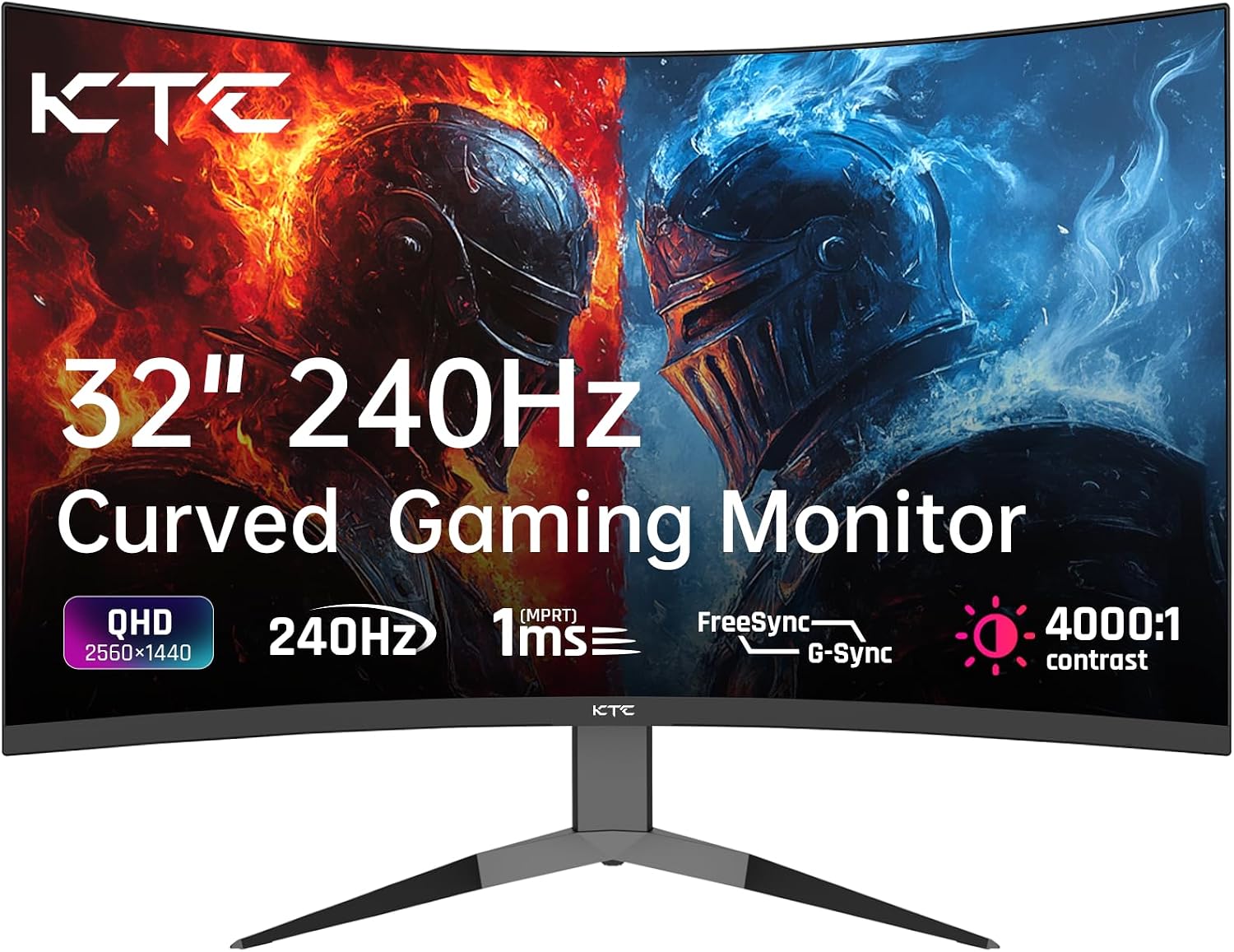 MONITOR CURVO PARA GAMING KTC 32 PULGADAS 2K 240HZ 1000R - 1