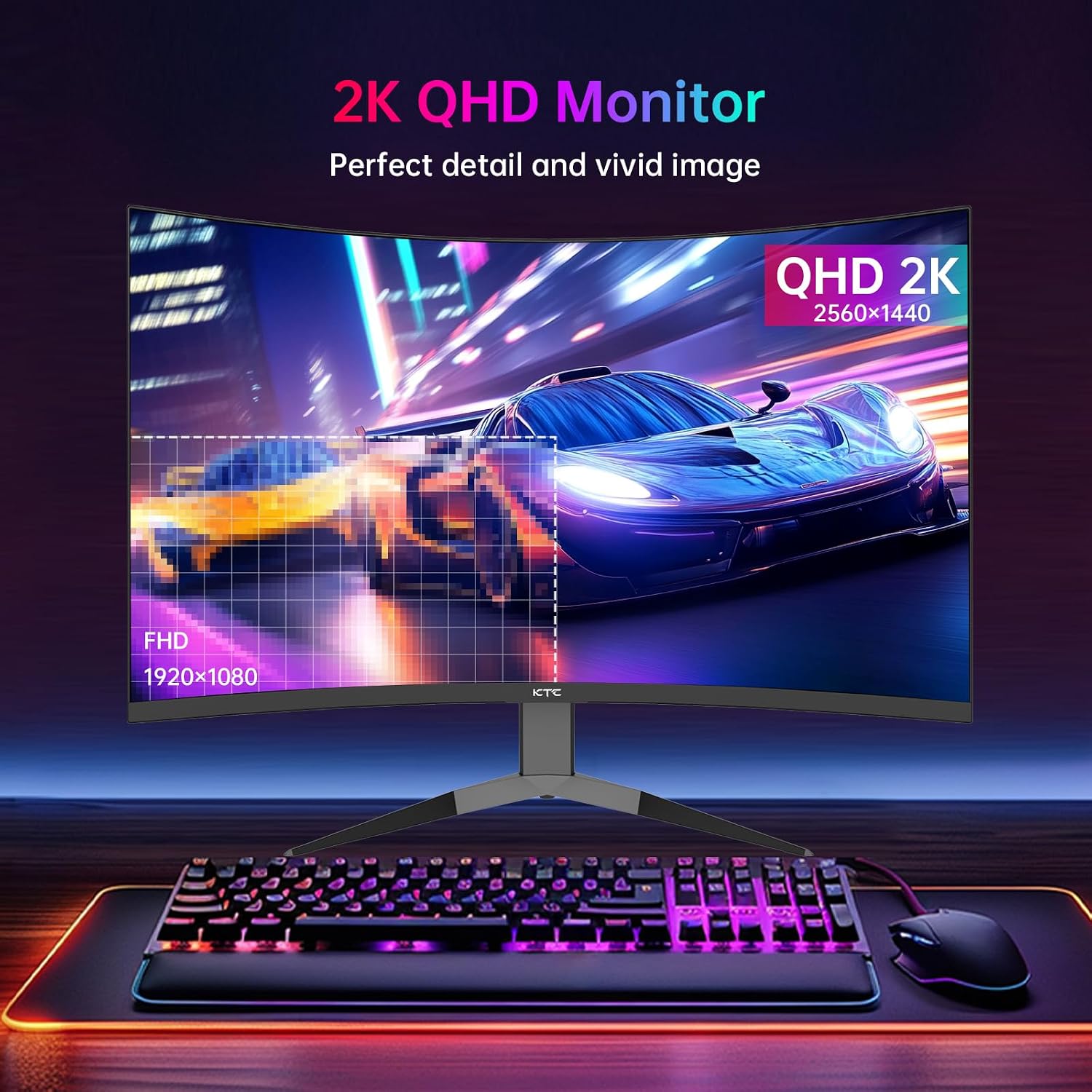 MONITOR CURVO PARA GAMING KTC 32 PULGADAS 2K 240HZ 1000R - 3