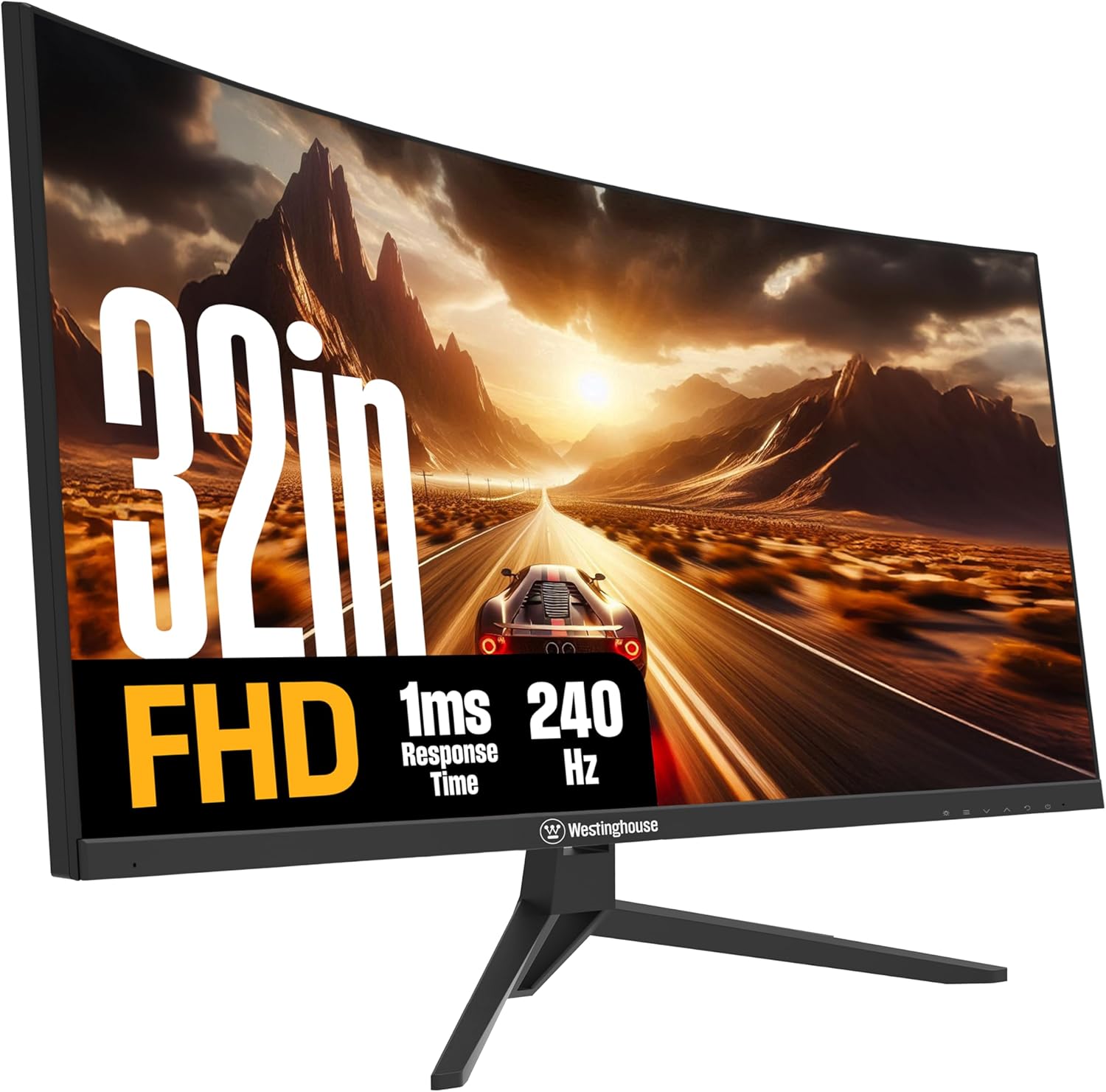 MONITOR CURVO PARA GAMING WESTINGHOUSE 32 PULGADAS 240HZ 1MS FHD 1500R NEGRO - 1