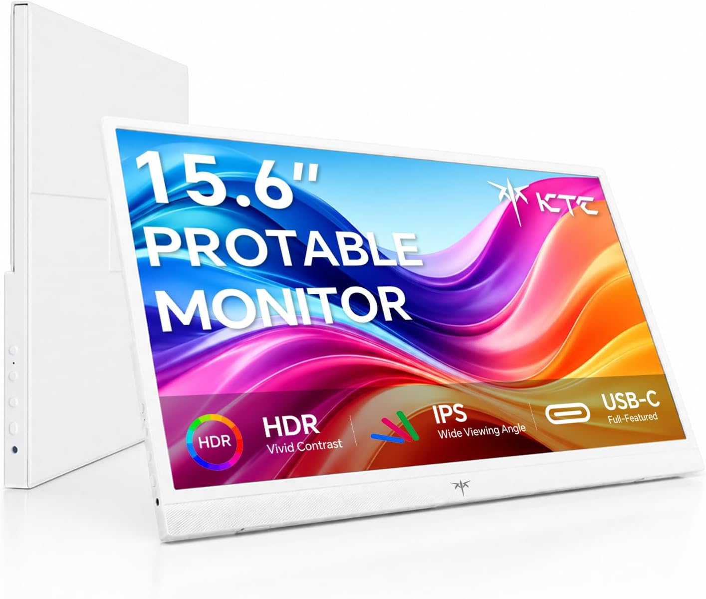 MONITOR PORTÁTIL KTC 15.6 PULGADAS FHD USB-C HDMI BLANCO H15F8 - 1