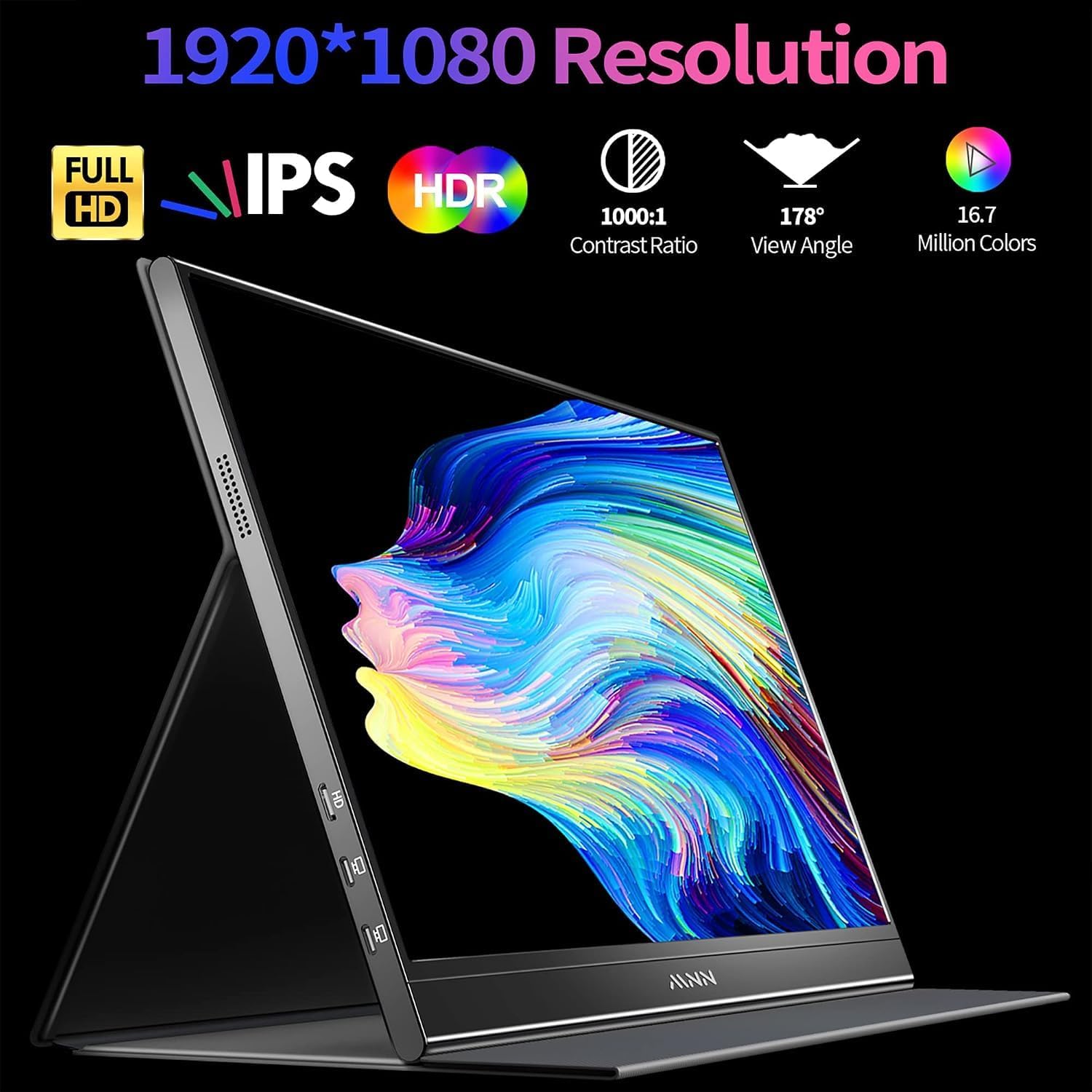 MONITOR PORTÁTIL MNN 15.6' FULL HD IPS HDR 60HZ USB-C HDMI - 2