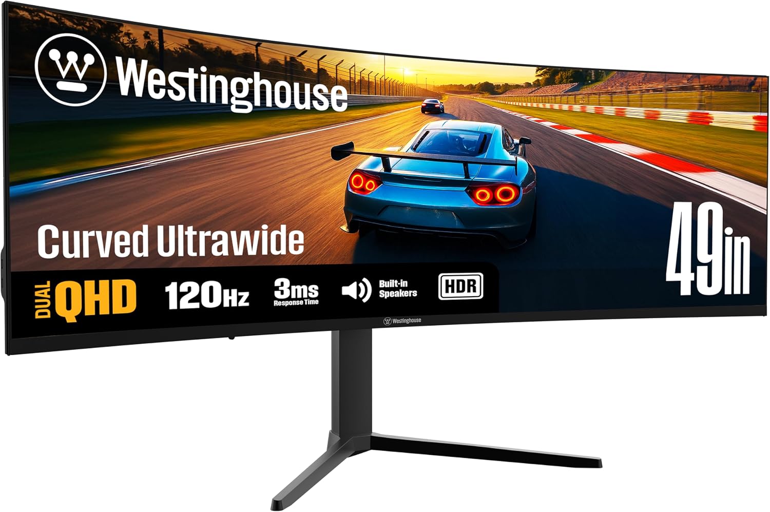 MONITOR CURVO WESTINGHOUSE 49 PULGADAS UWDQHD 5120X1440 120HZ NEGRO - 1