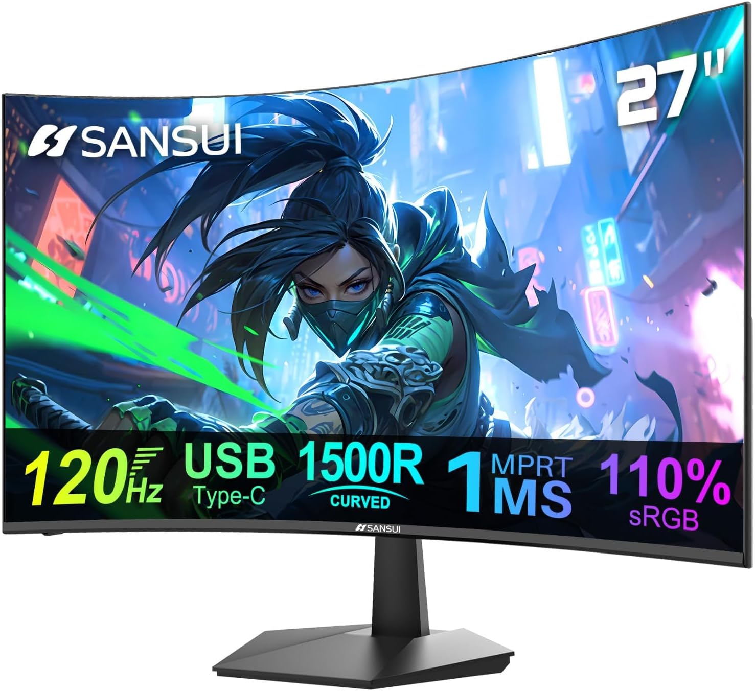 MONITOR CURVO SANSUI 27 PULGADAS 120HZ USB TYPE-C - 1