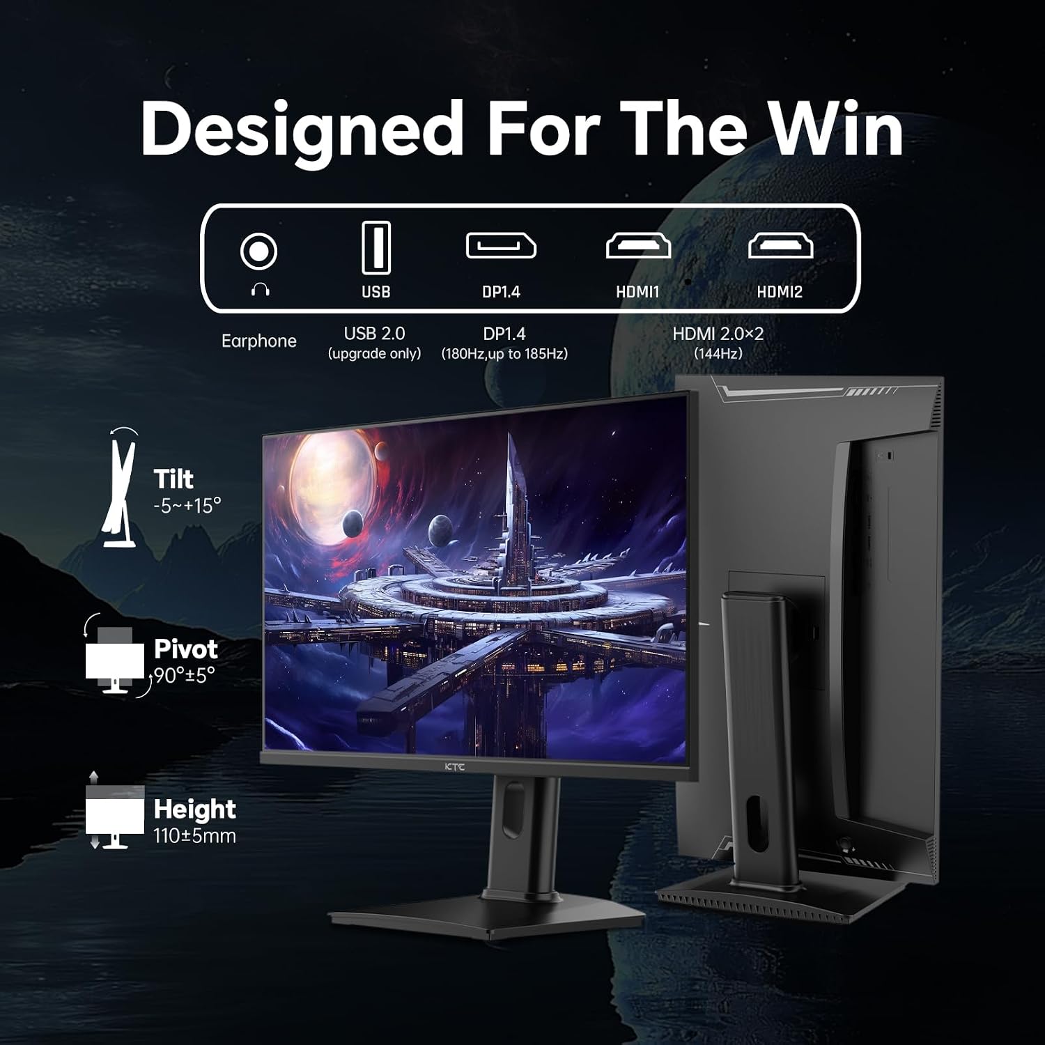 MONITOR KTC GAMING 24 PULGADAS QHD 180HZ H24T7 - 4