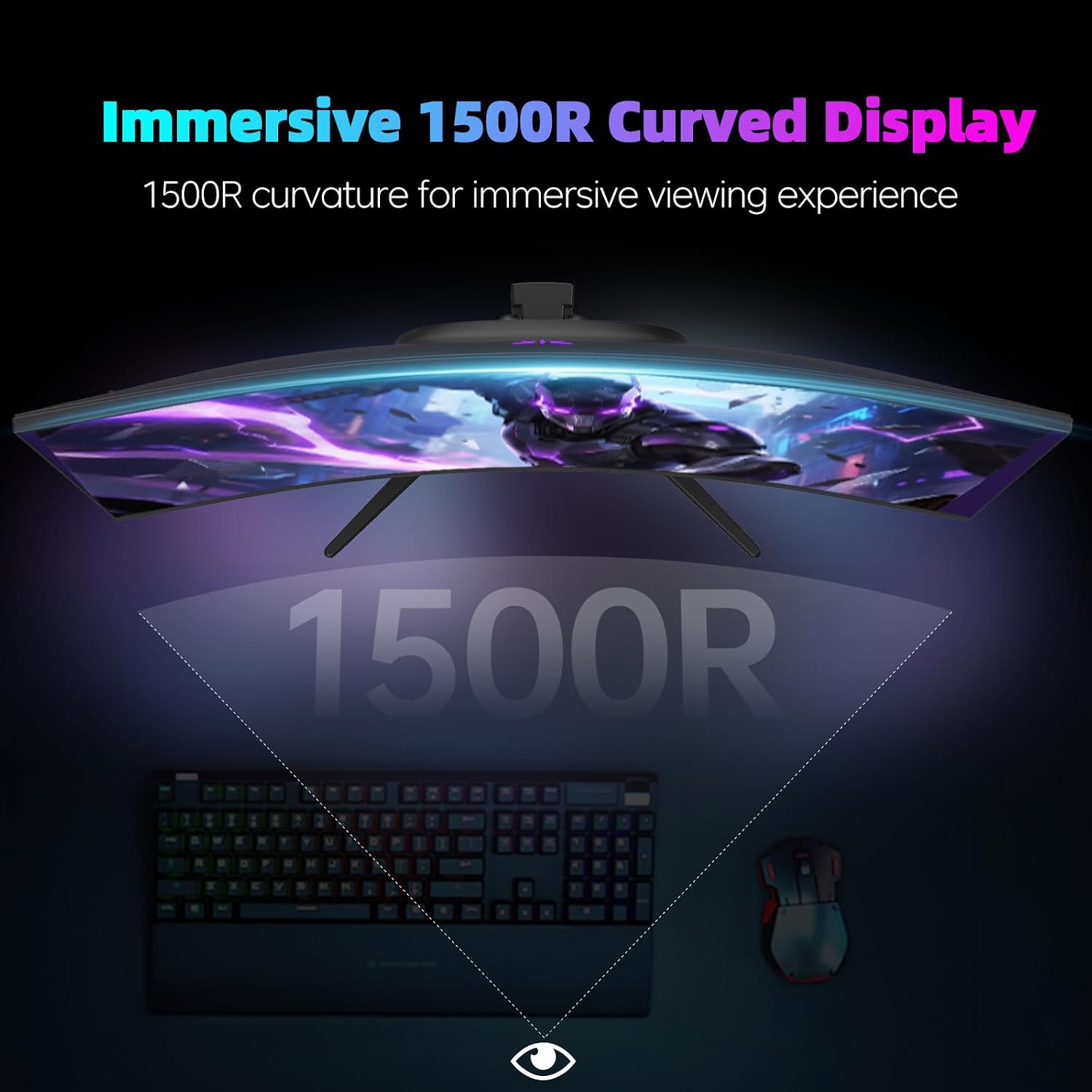 MONITOR CURVO KTC H27S5 27 PULGADAS 1440P 200HZ DUAL MODE - 5