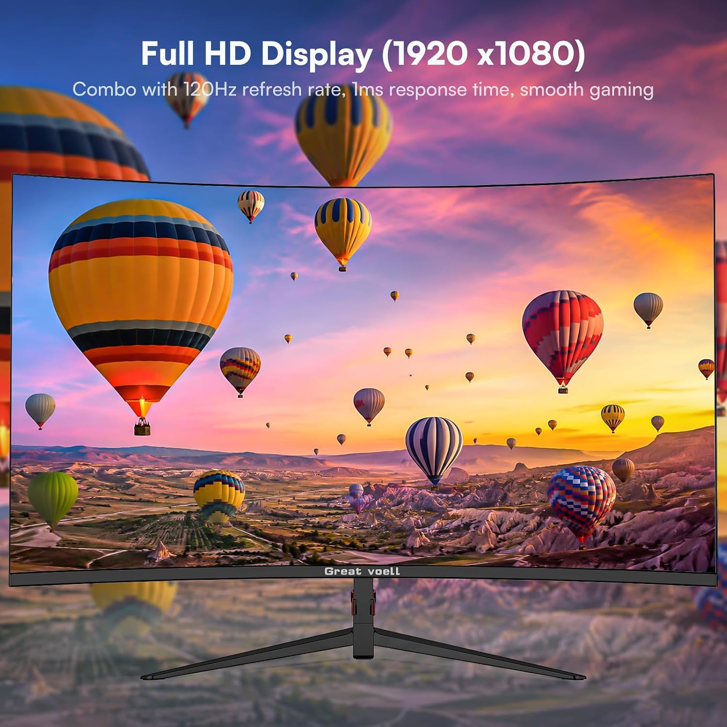 MONITOR CURVO GREAT VOELL 27 PULGADAS FHD 120HZ HDR10 - 2