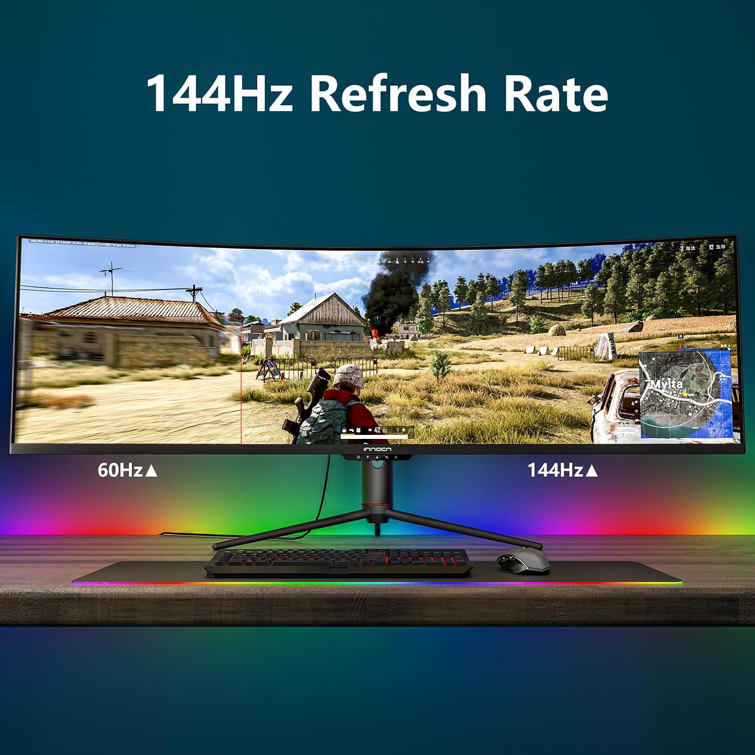 MONITOR CURVO GAMING INNOCN 49C1G 49' ULTRAWIDE 32:9 144HZ WDFHD 3840X1080 - 5