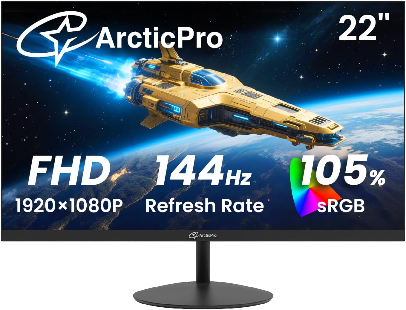 MONITOR PARA GAMING ARCTICPRO 22 PULGADAS 144HZ FHD 105% SRGB - 1