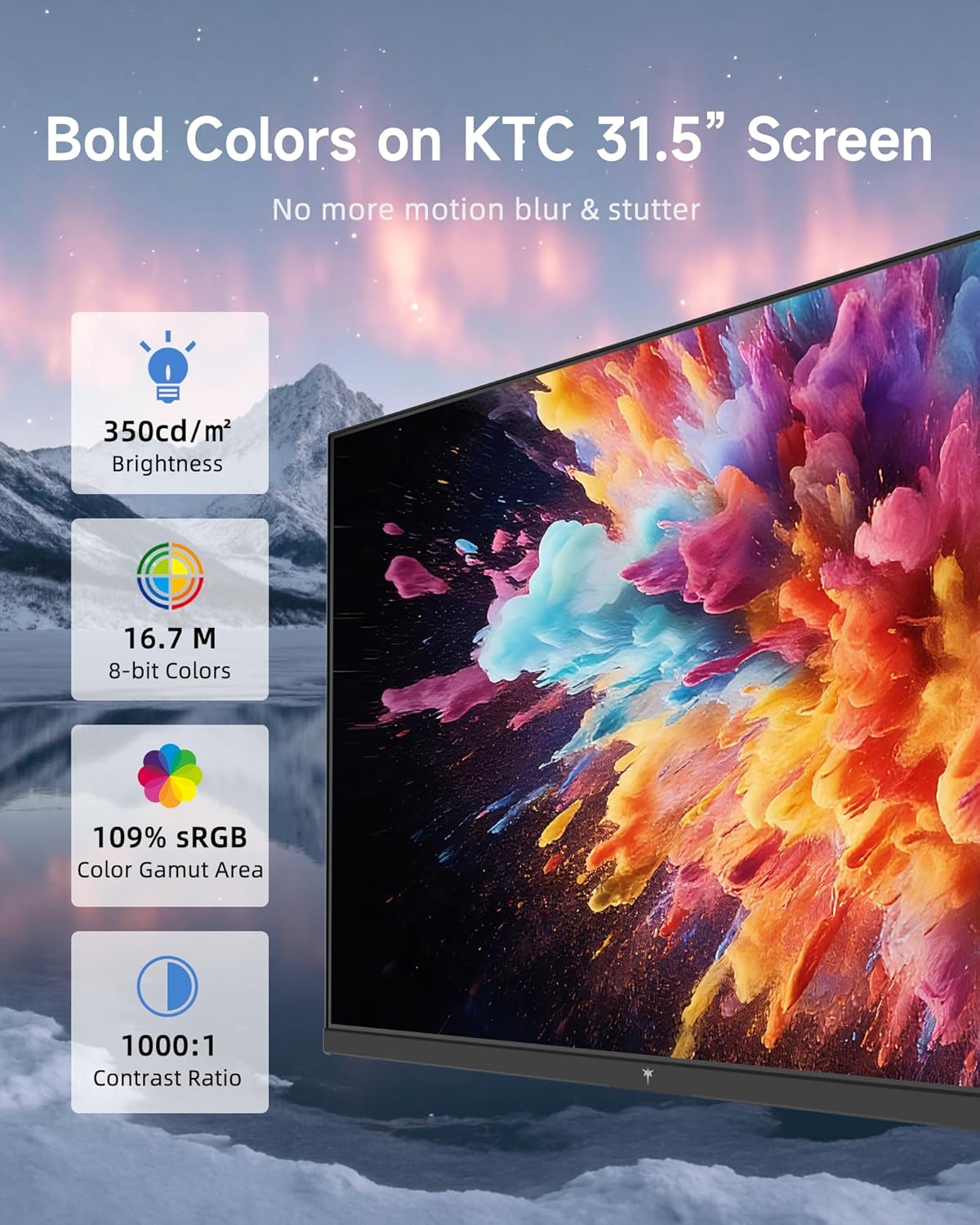 MONITOR DE COMPUTADORA KTC 32 PULGADAS 2K QHD 120HZ IPS BLANCO - 5