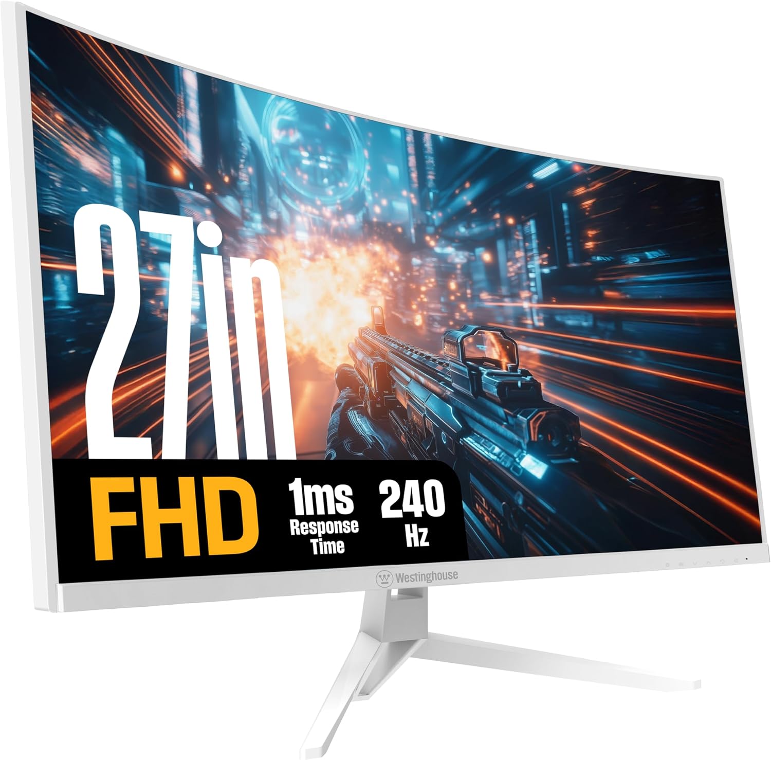 MONITOR CURVO PARA GAMING WESTINGHOUSE 27 PULGADAS BLANCO 240HZ 1MS FHD - 1