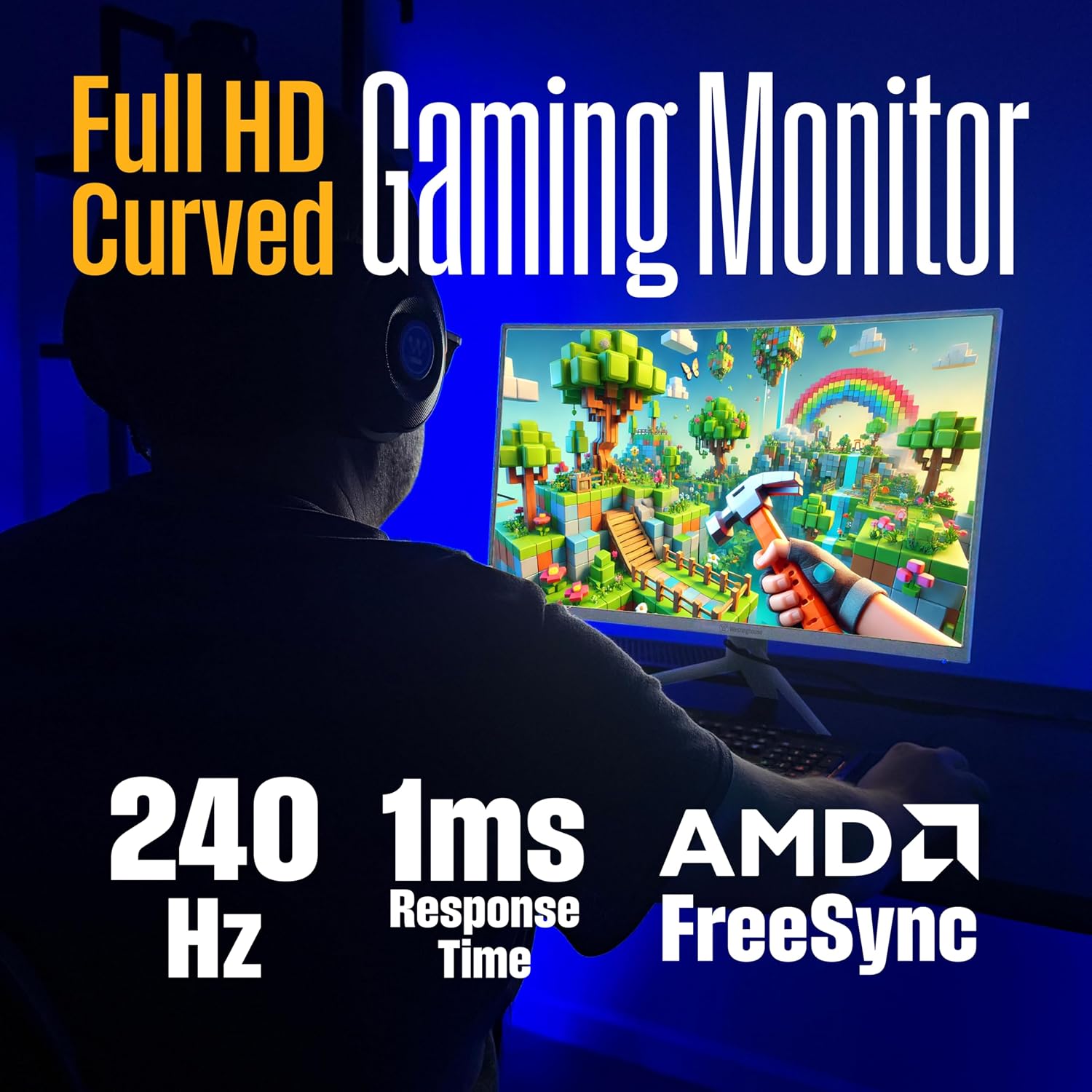MONITOR CURVO PARA GAMING WESTINGHOUSE 27 PULGADAS BLANCO 240HZ 1MS FHD - 2