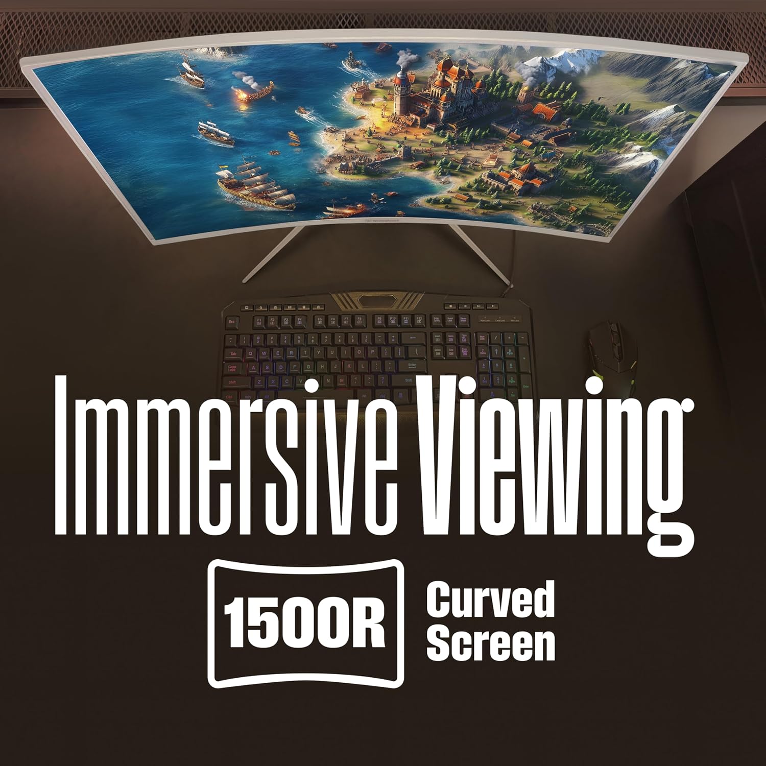 MONITOR CURVO PARA GAMING WESTINGHOUSE 27 PULGADAS BLANCO 240HZ 1MS FHD - 5
