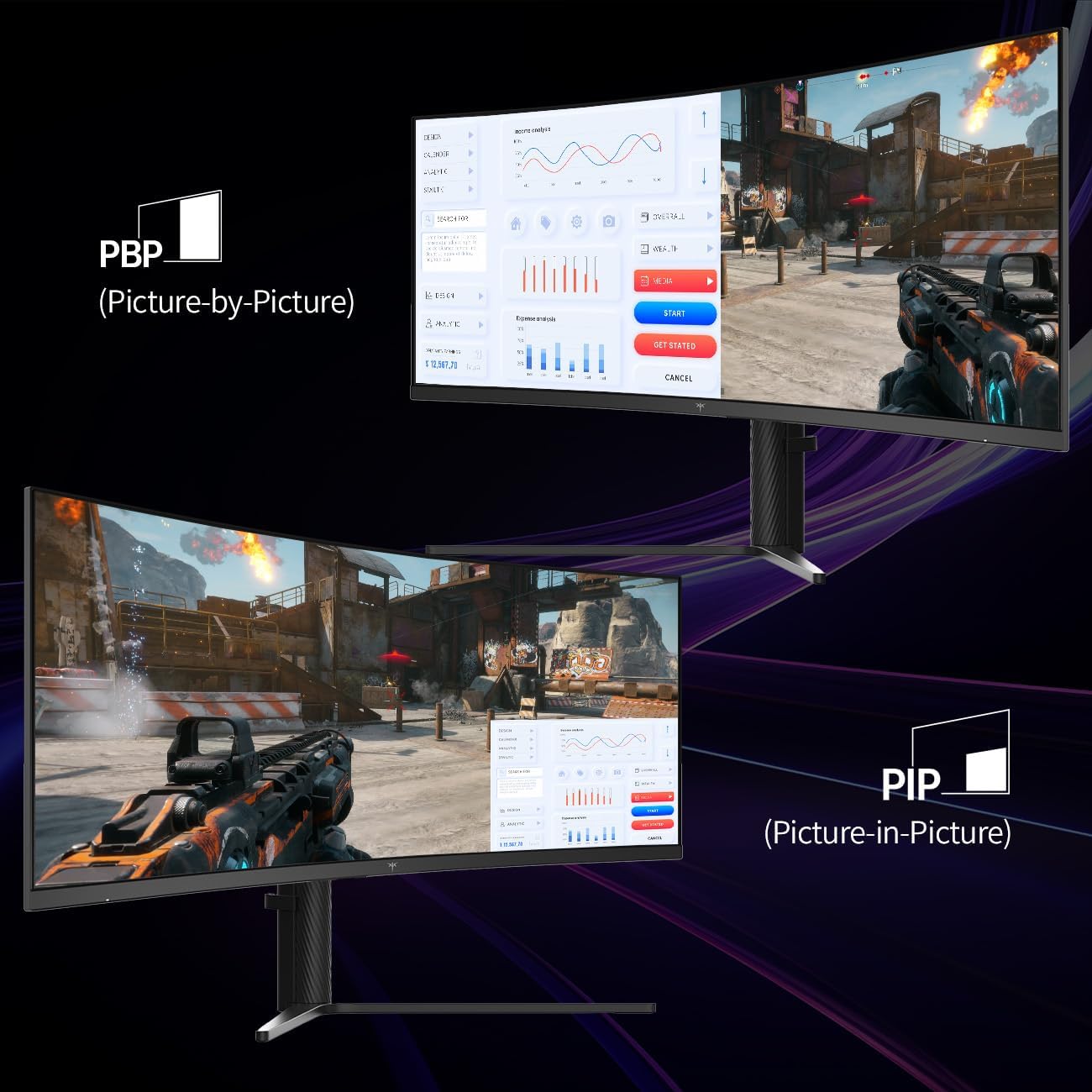 MONITOR CURVO ULTRAWIDE KTC H34S5 34 PULGADAS 3440X1440 180HZ - 3