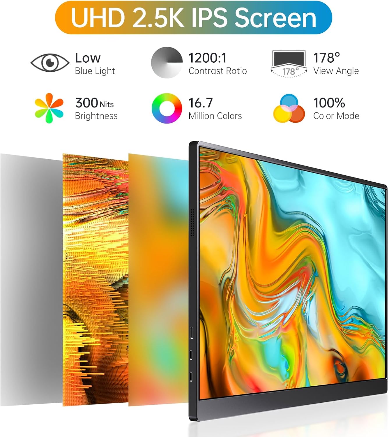 MONITOR PORTÁTIL ANYUSE 16' QHD USB-C HDMI HDR - 2