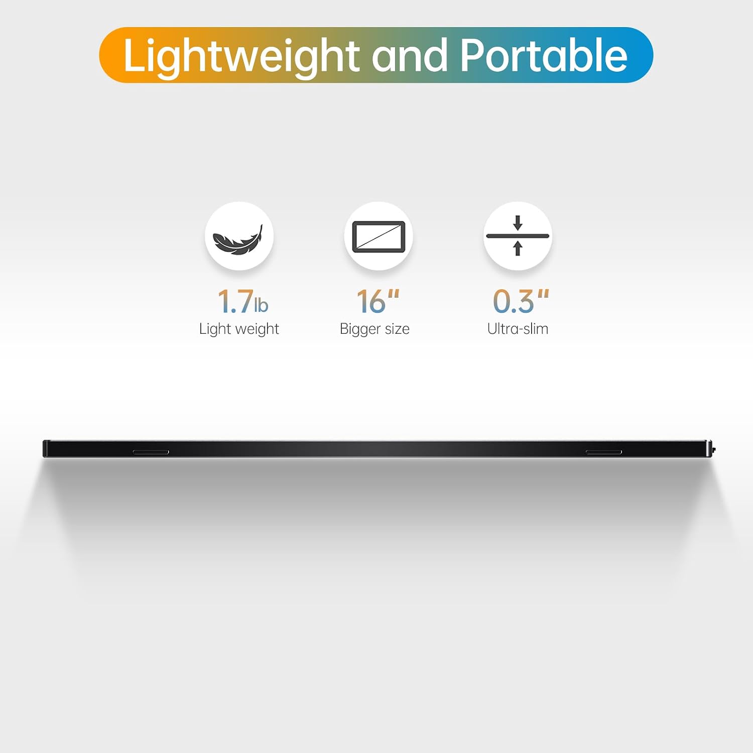 MONITOR PORTÁTIL ANYUSE 16' QHD USB-C HDMI HDR - 5