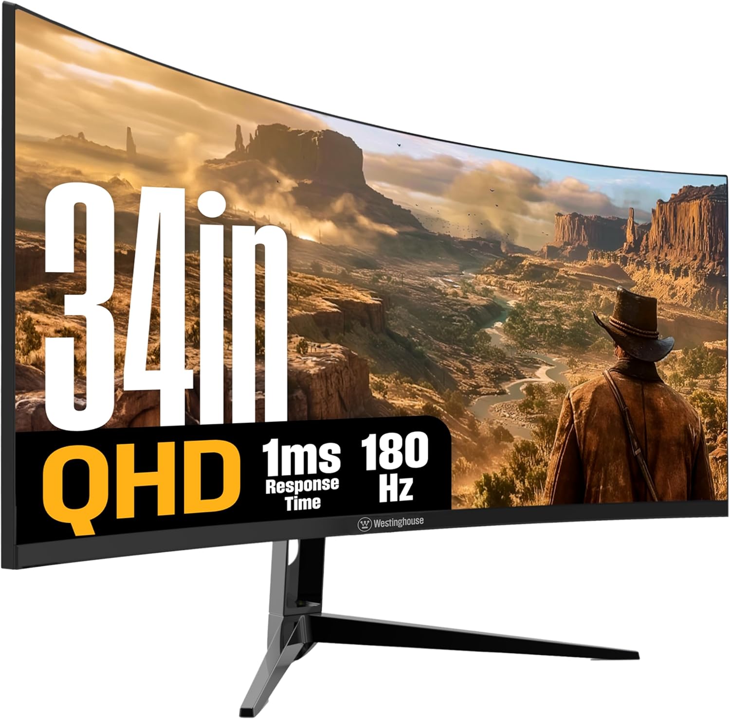 MONITOR CURVO WESTINGHOUSE 34 PULGADAS 2K ULTRA-WQHD 3440X1440 180HZ 1MS NEGRO - 1