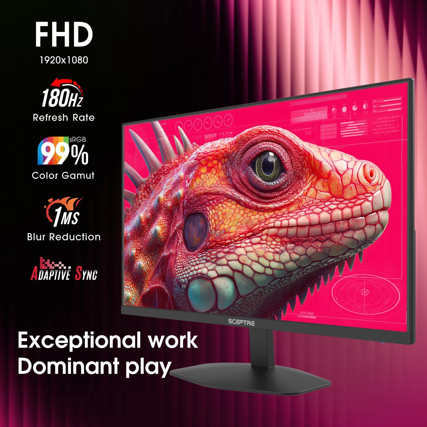 MONITOR SCEPTRE 27 PULGADAS FULL HD 180HZ HDMI X2 DISPLAYPORT X2 NEGRO - 3