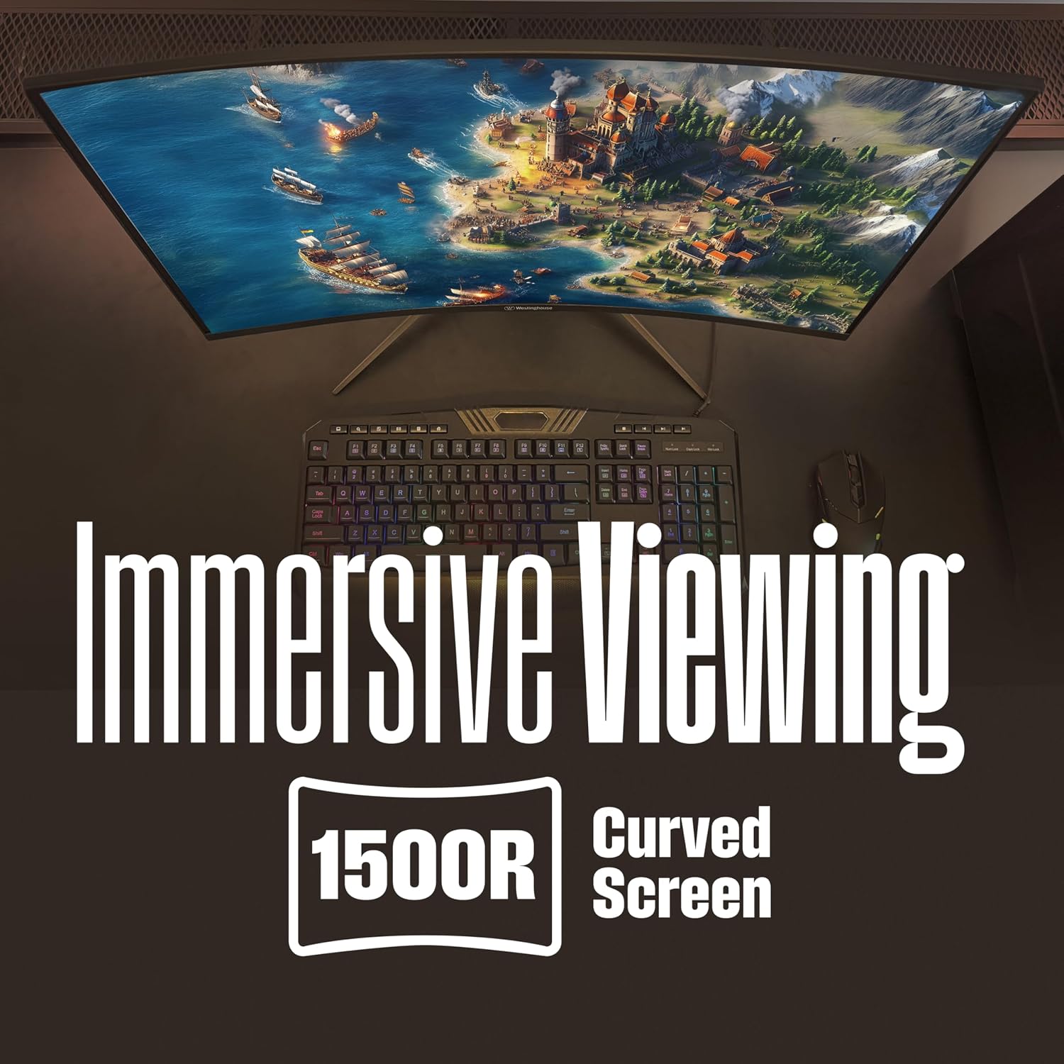 MONITOR CURVO PARA GAMING WESTINGHOUSE 24 PULGADAS 240HZ 1MS FHD 1080P NEGRO - 5