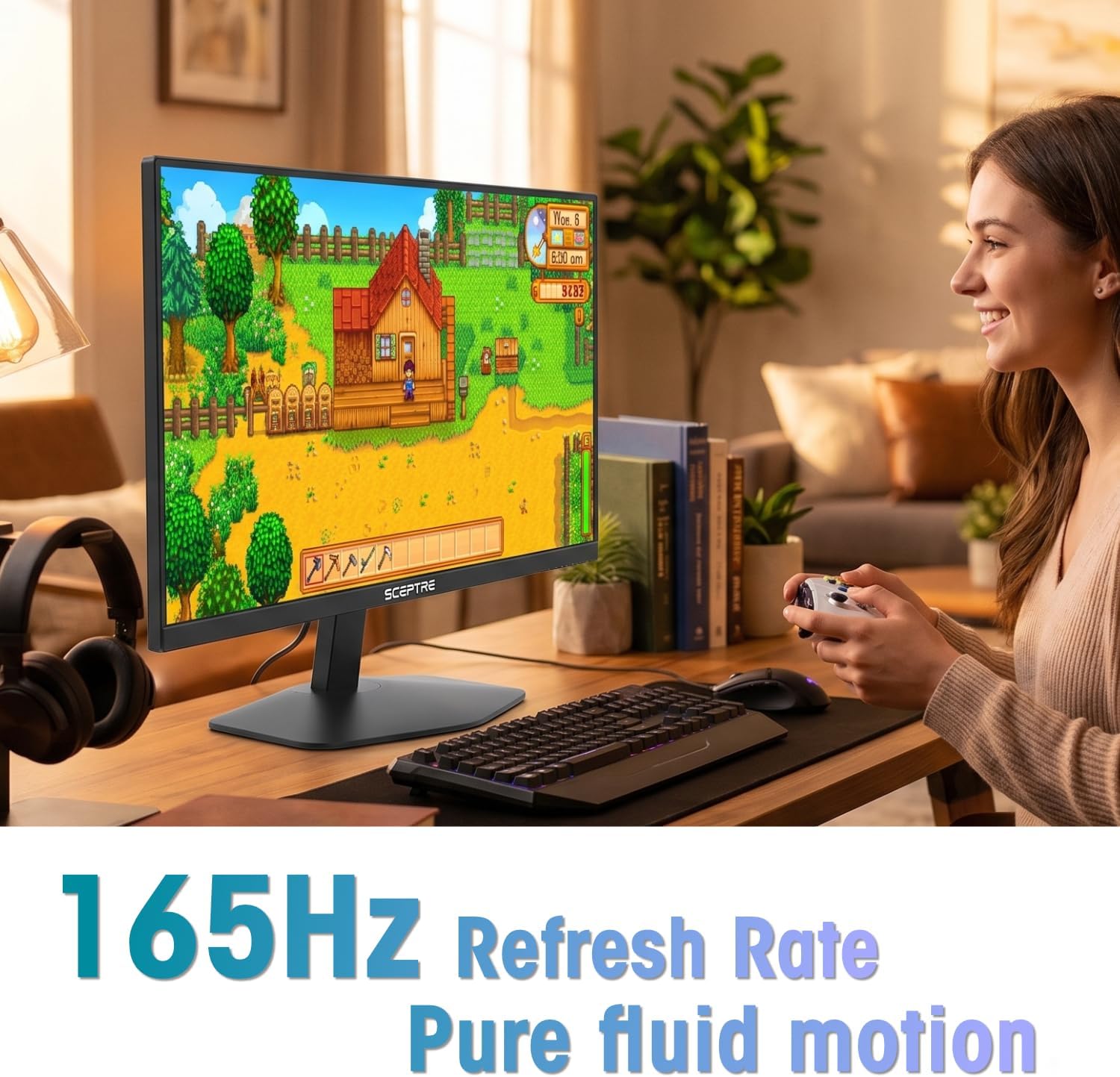 MONITOR SCEPTRE 24 PULGADAS FULL HD 165HZ HDMI X2 DISPLAYPORT X2 NEGRO - 5