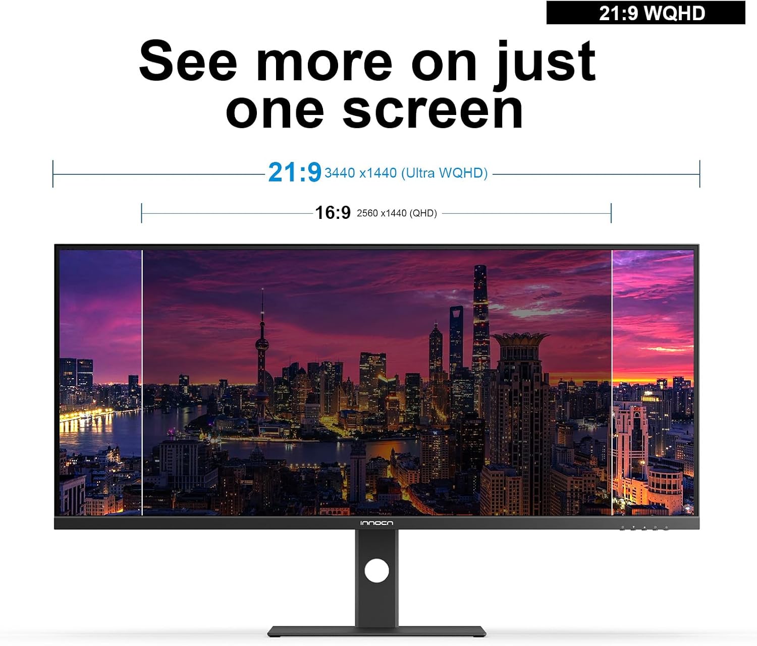 MONITOR ULTRAWIDE INNOCN 40C1R 40 PULGADAS WQHD 3440 X 1440P 144HZ FREESYNC PREMIUM HDR400 21:9 - 2