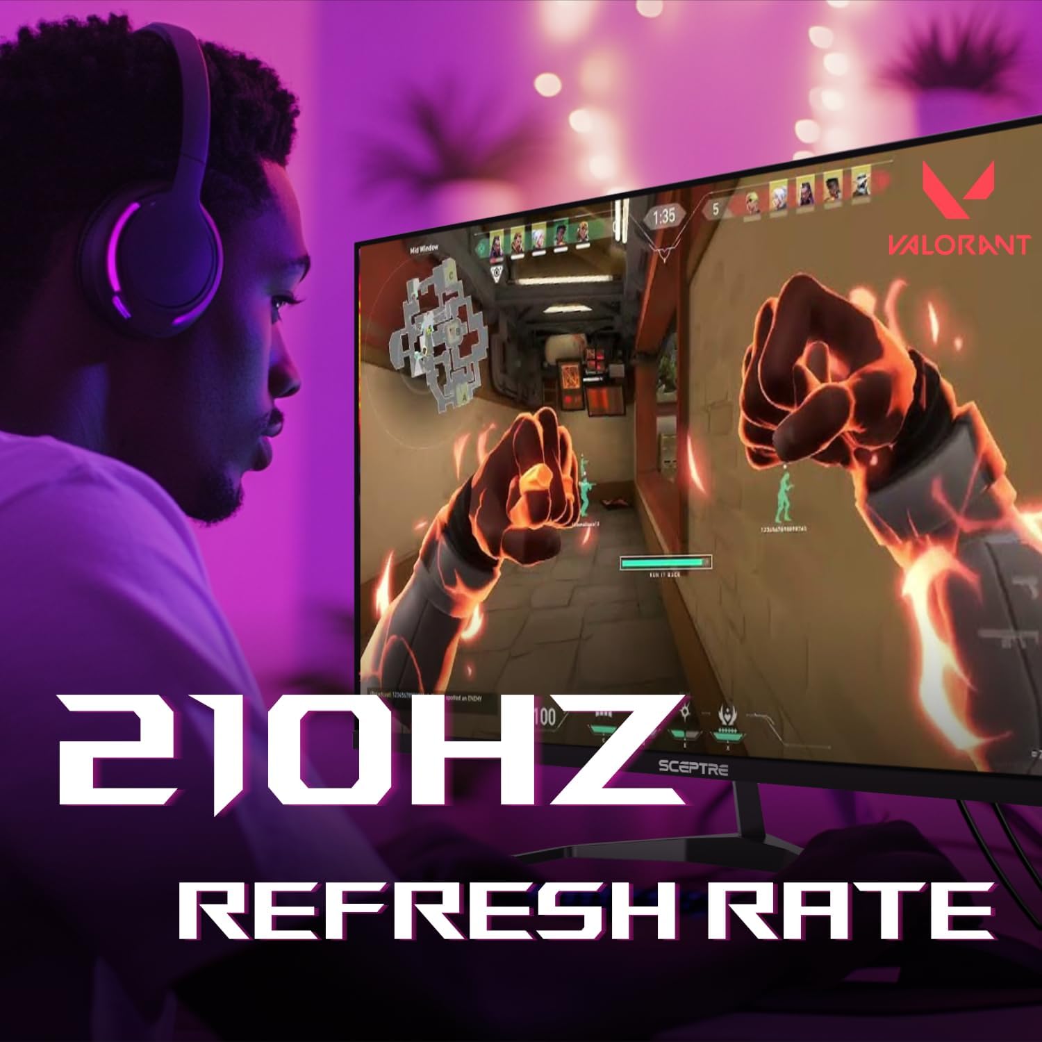 MONITOR SCEPTRE 32 PULGADAS QHD 2560X1440 210HZ 1MS USB-C HDMI DISPLAYPORT NEGRO - 4