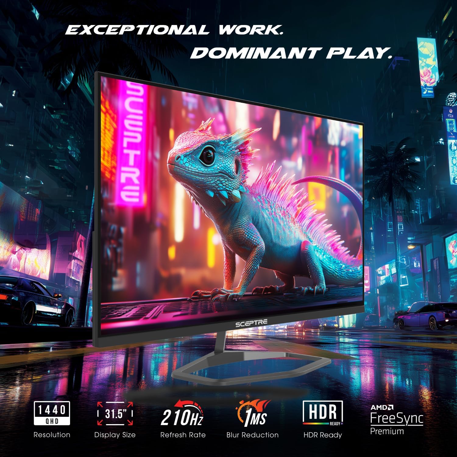 MONITOR SCEPTRE 32 PULGADAS QHD 2560X1440 210HZ 1MS USB-C HDMI DISPLAYPORT NEGRO - 5
